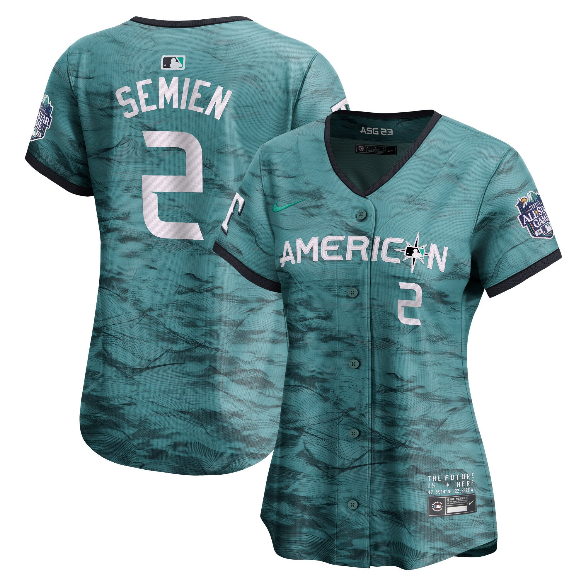 Women's American League 2023 All-Star Game Teal Jersey - All Stitched - Image 2