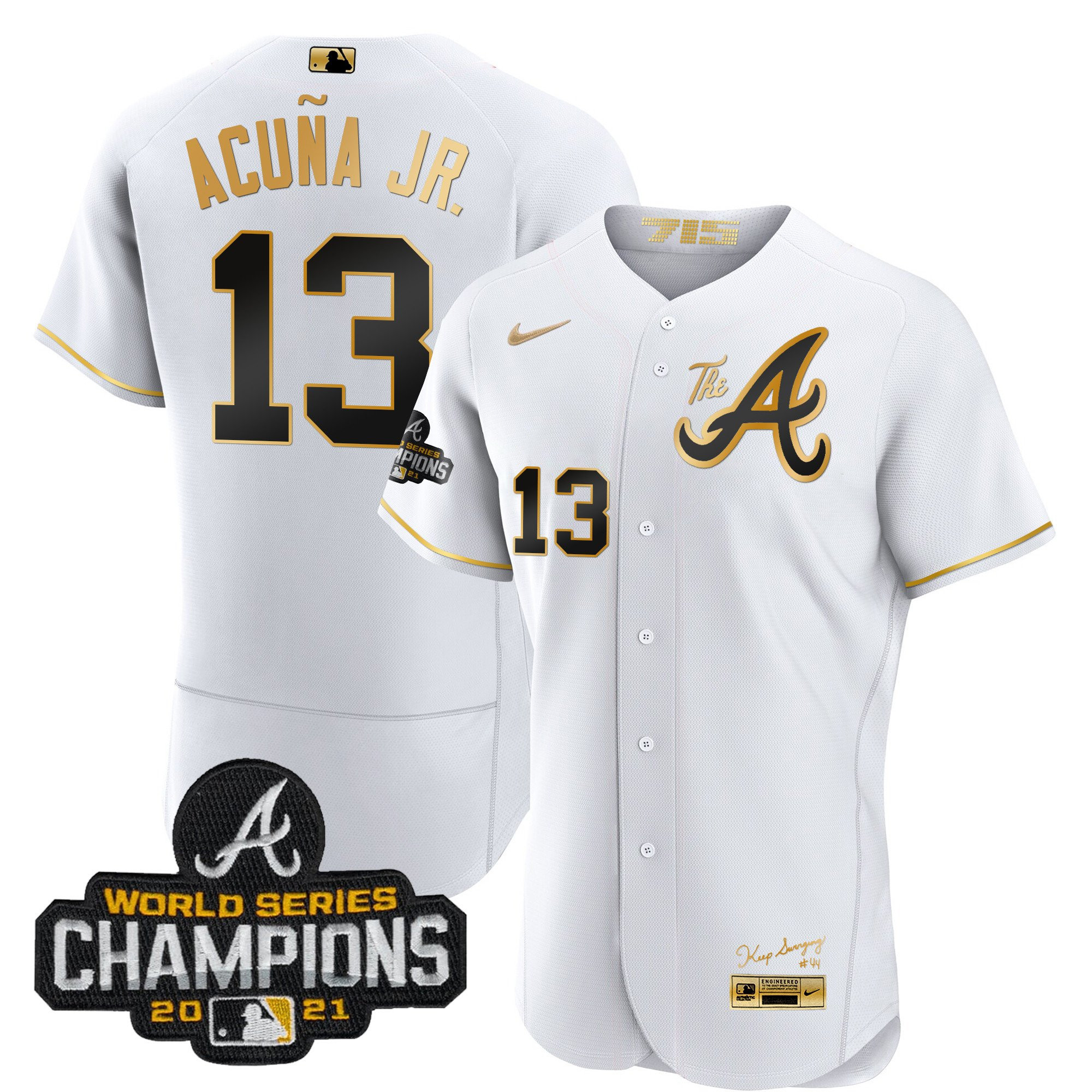 Youth's Atlanta Braves Champions City Connect Gold Flex Base Jersey - All Stitched