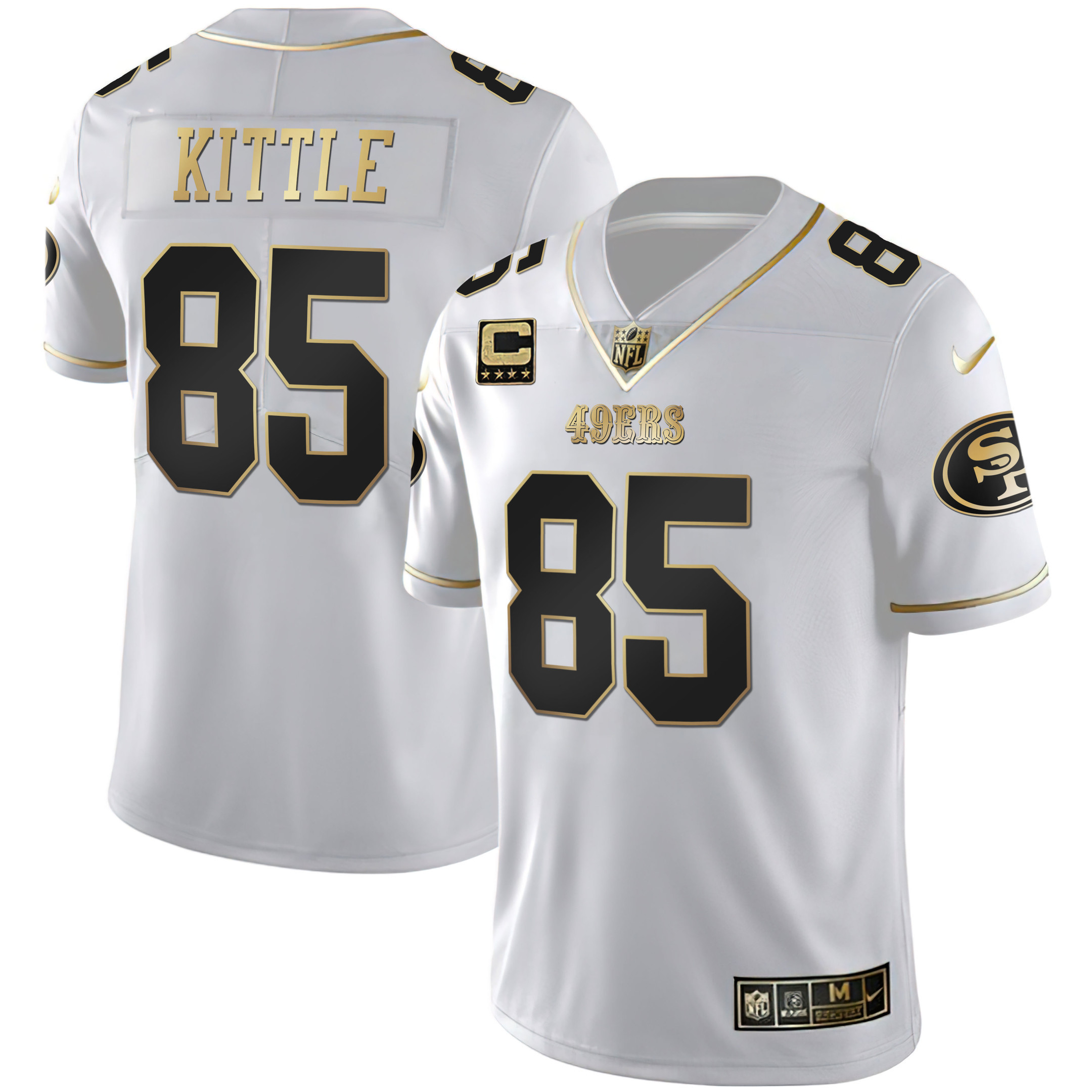 Men's 49ers White Gold & Black Gold - All Stitched - Image 2