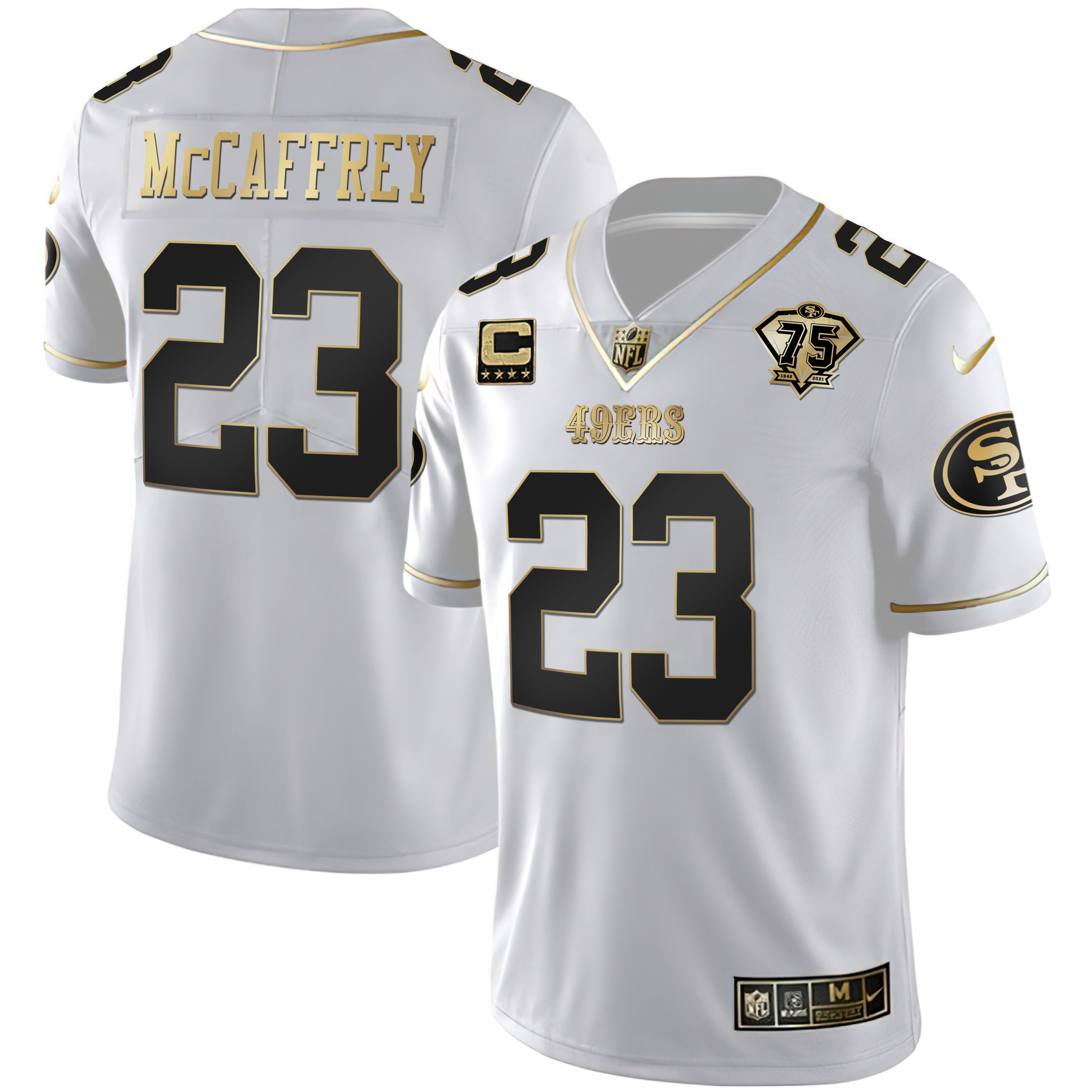 Men's 49ers White Gold & Black Gold - All Stitched - Image 10