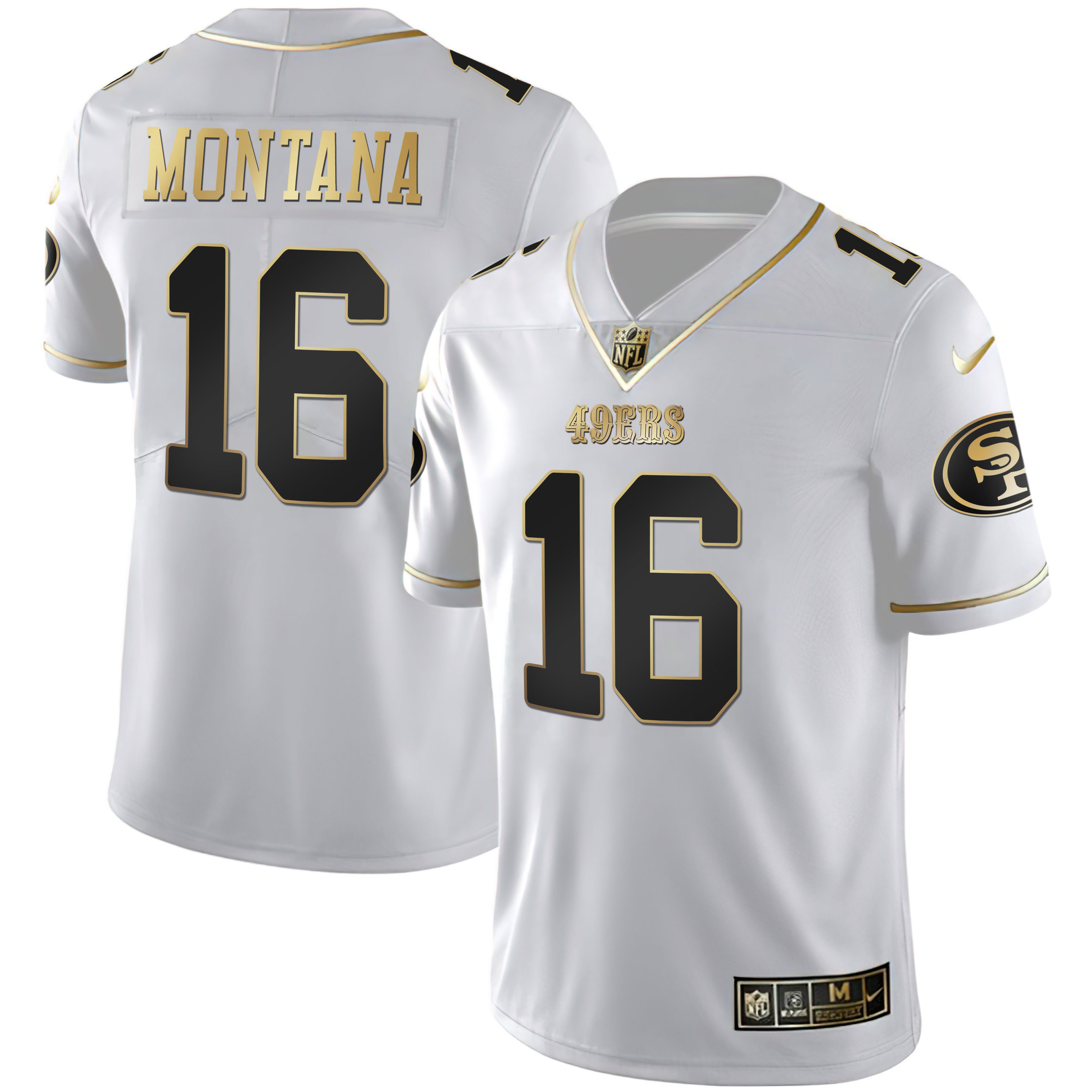 Men's 49ers White Gold & Black Gold - All Stitched - Image 7