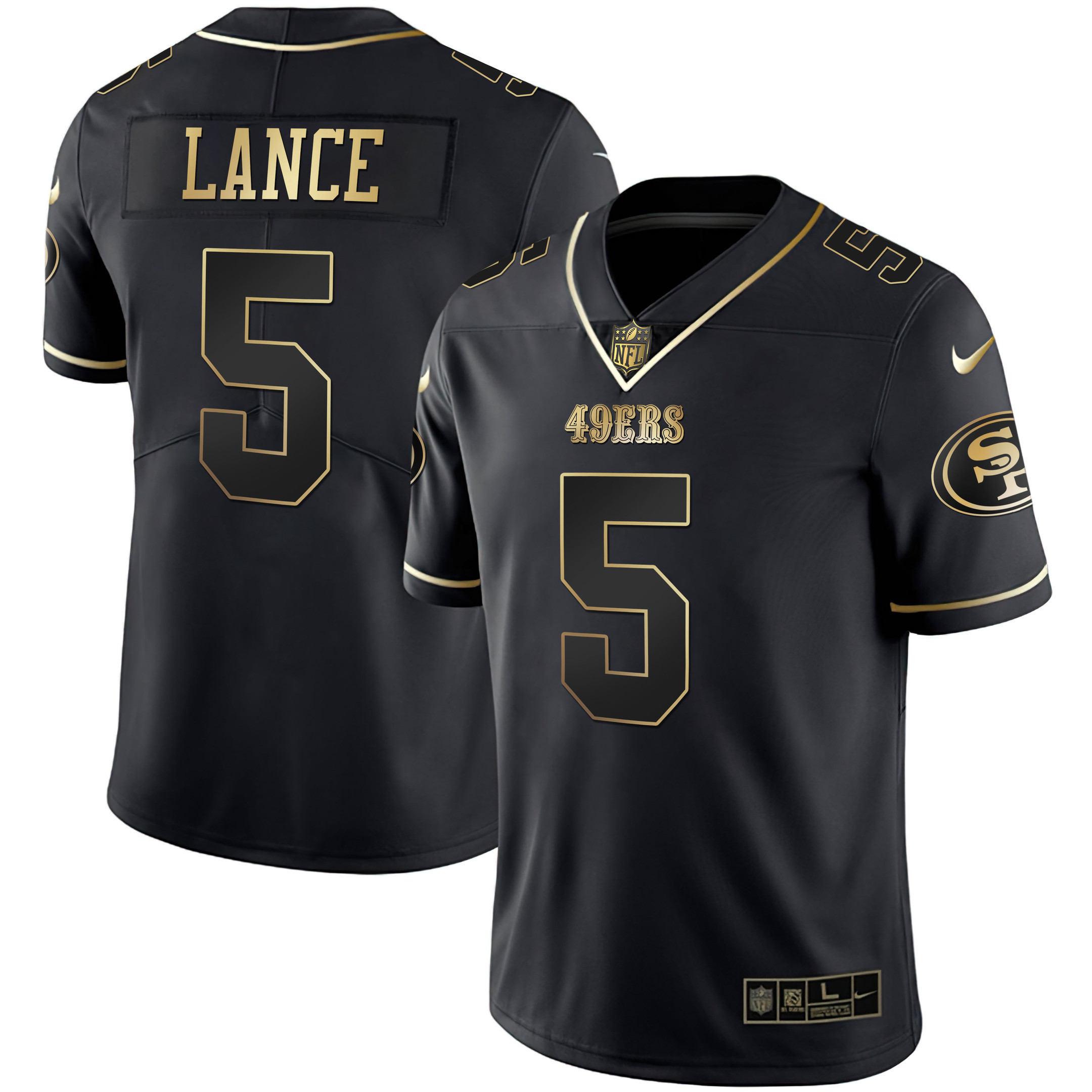 Men's 49ers White Gold & Black Gold - All Stitched - Image 16