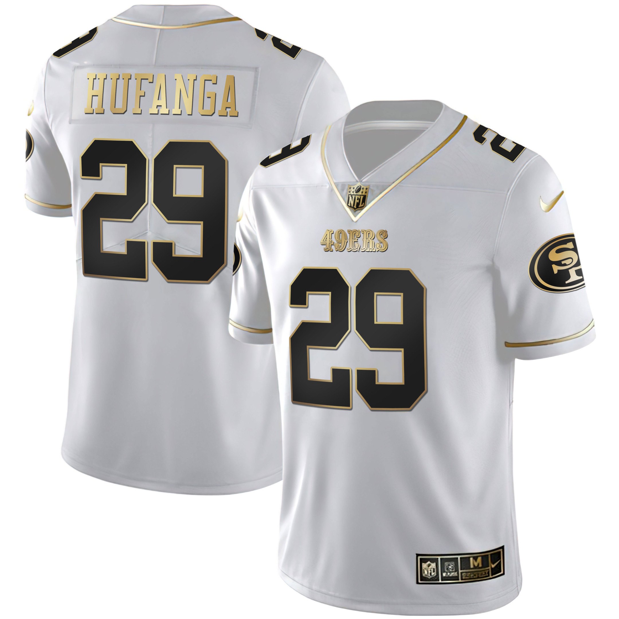 Men's 49ers White Gold & Black Gold - All Stitched - Image 9