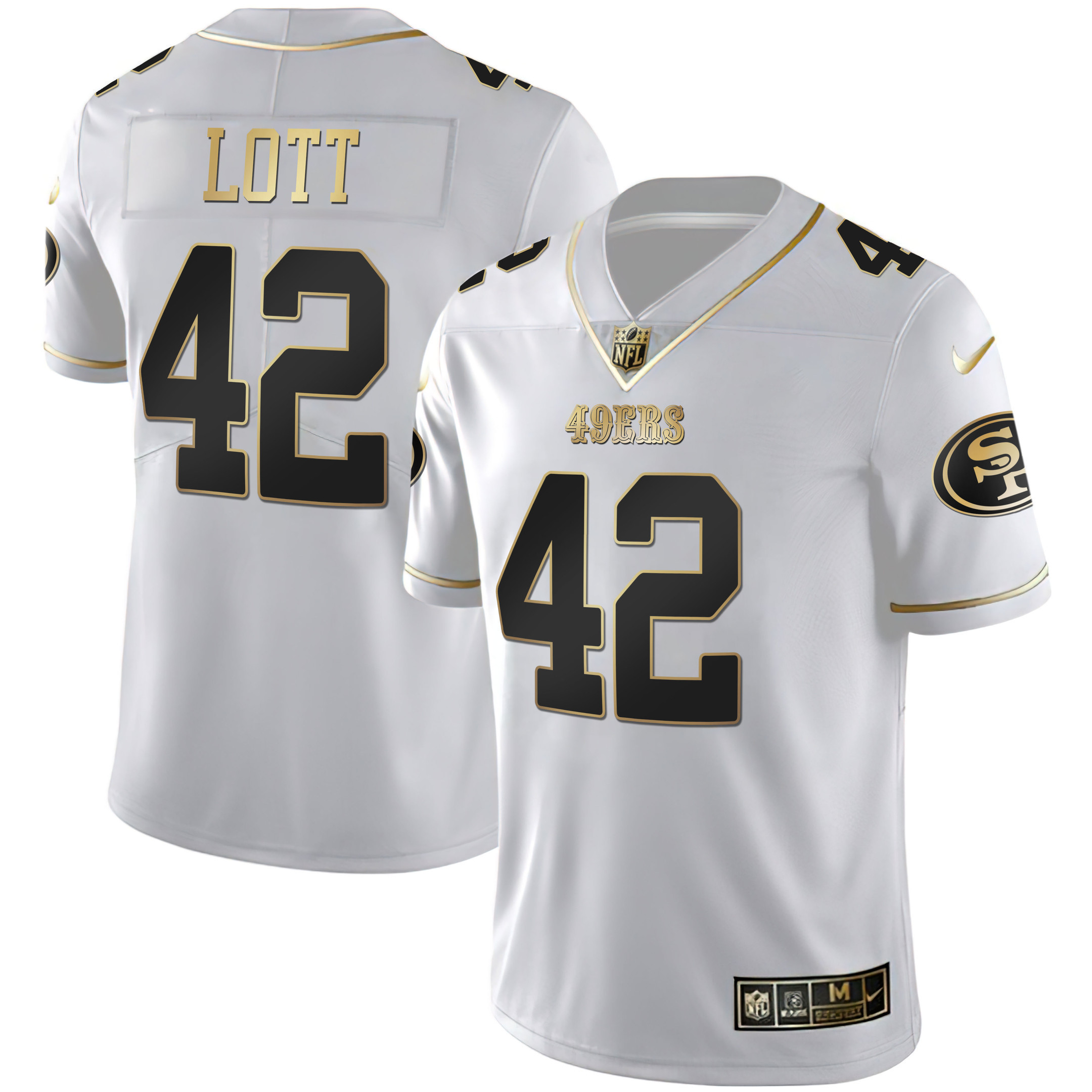 Men's 49ers White Gold & Black Gold - All Stitched - Image 8