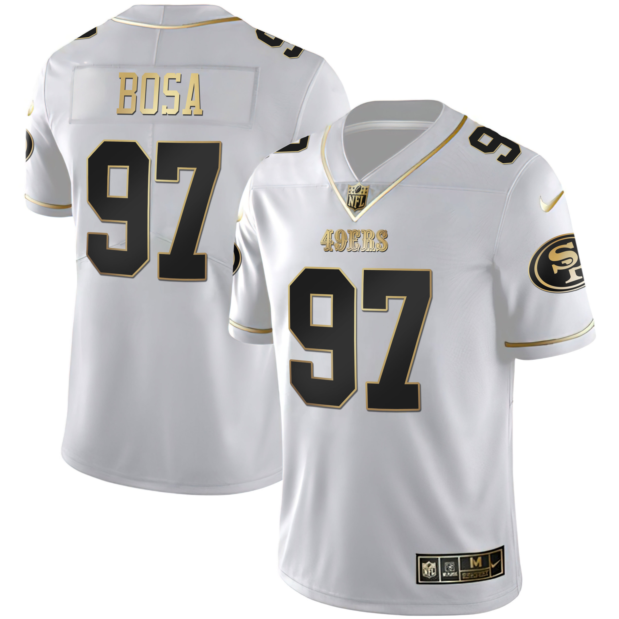 Men's 49ers White Gold & Black Gold - All Stitched - Image 5