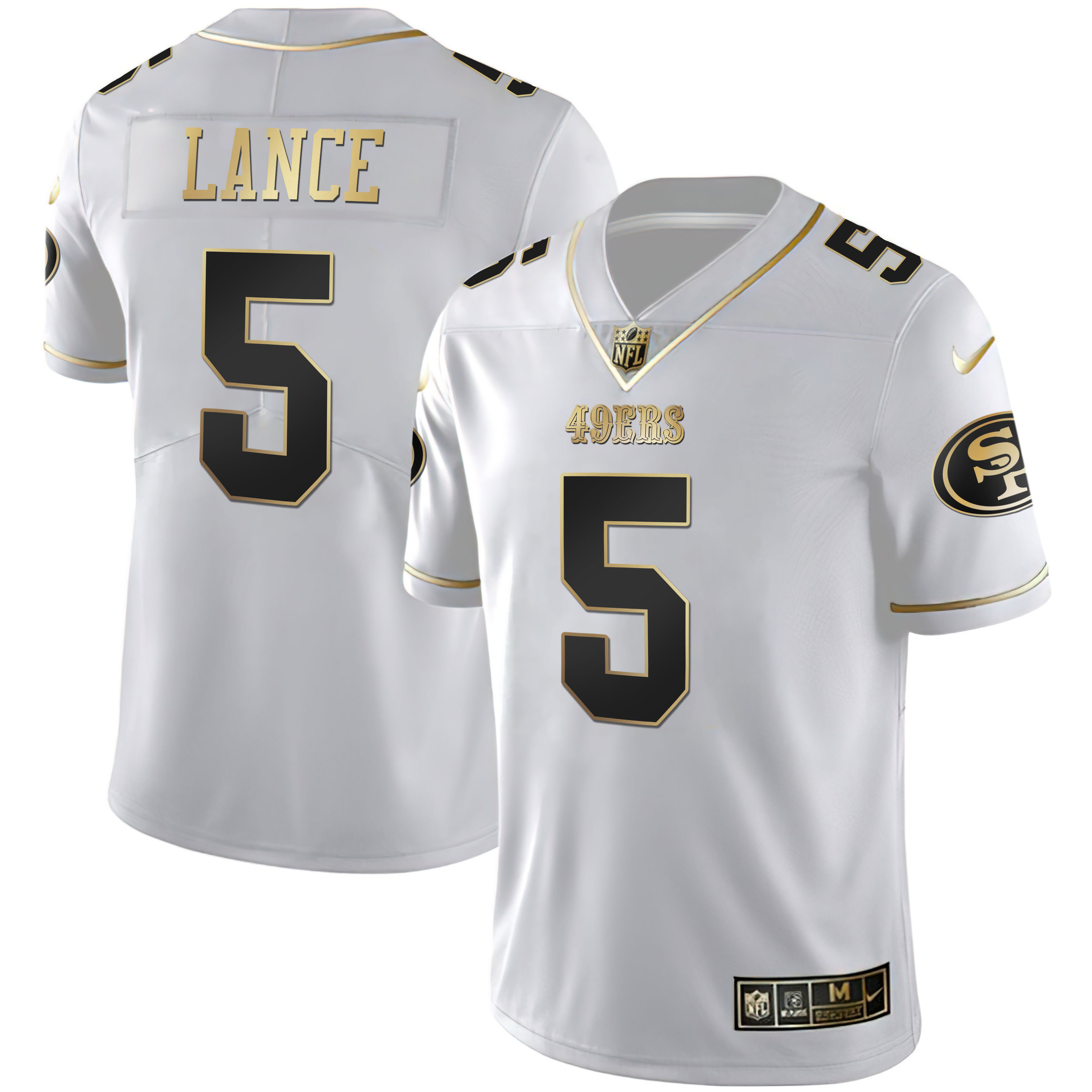Men's 49ers White Gold & Black Gold - All Stitched - Image 6
