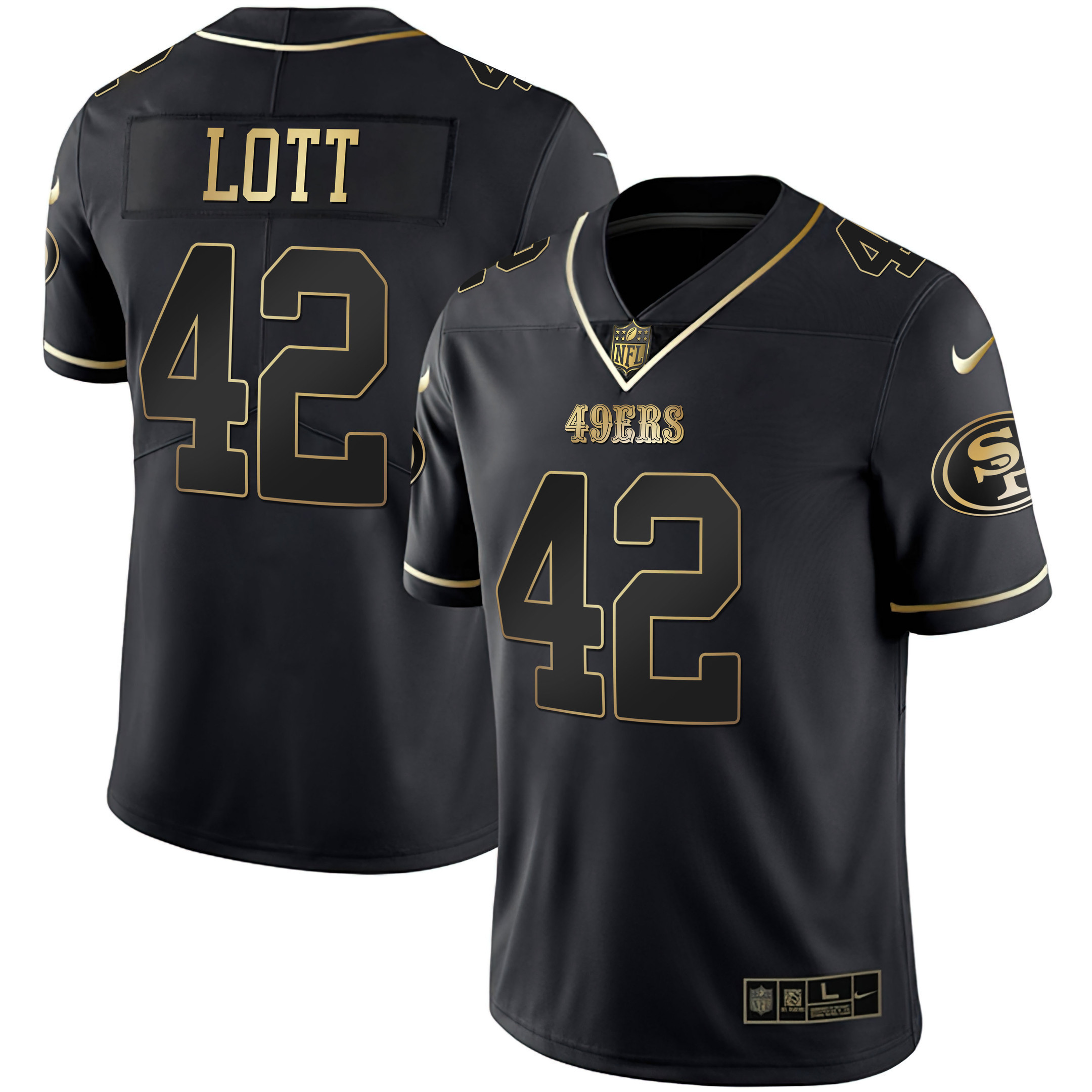 Men's 49ers White Gold & Black Gold - All Stitched - Image 18