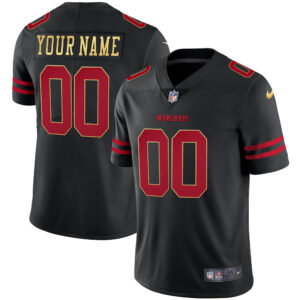 49ers Black Red Gold Blooded Custom Jersey - All Stitched