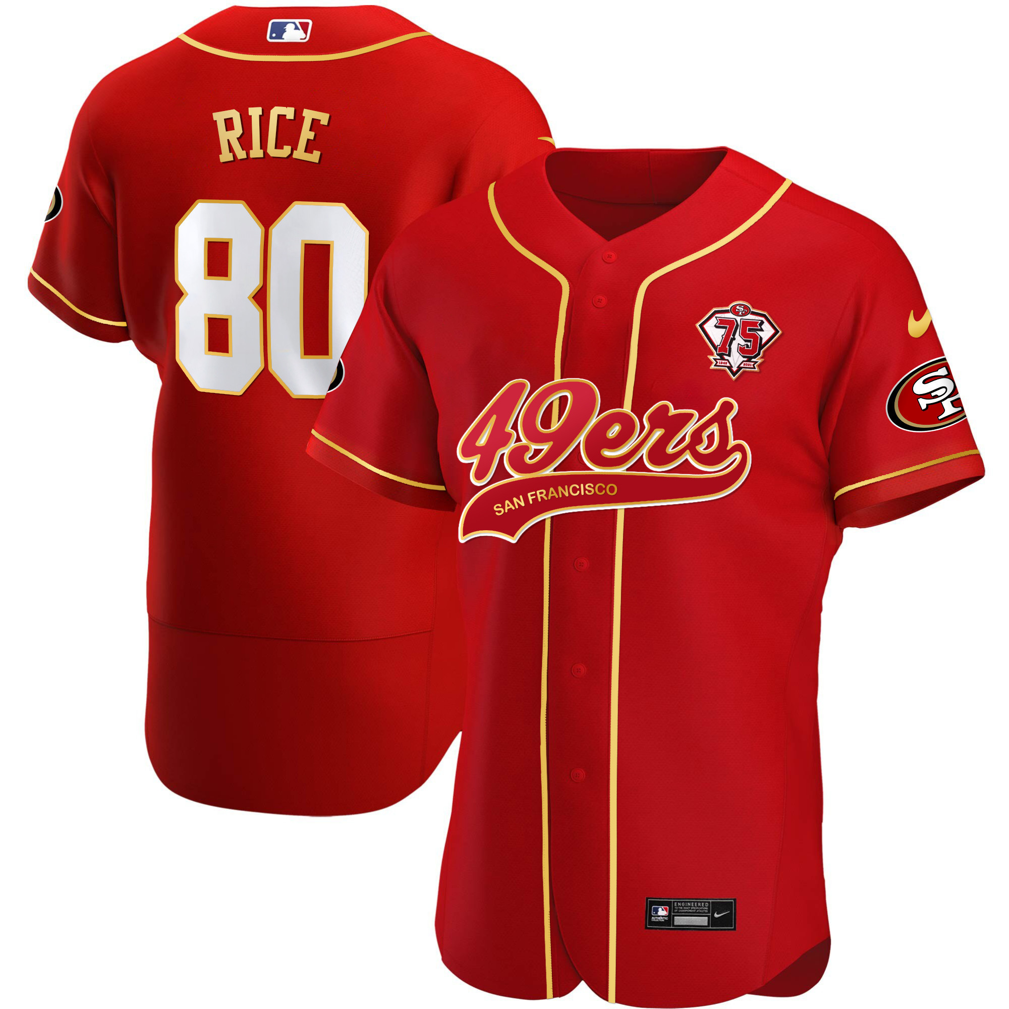 Men's 49ers Cool Base Gold Jersey V2 - All Stitched - Image 26