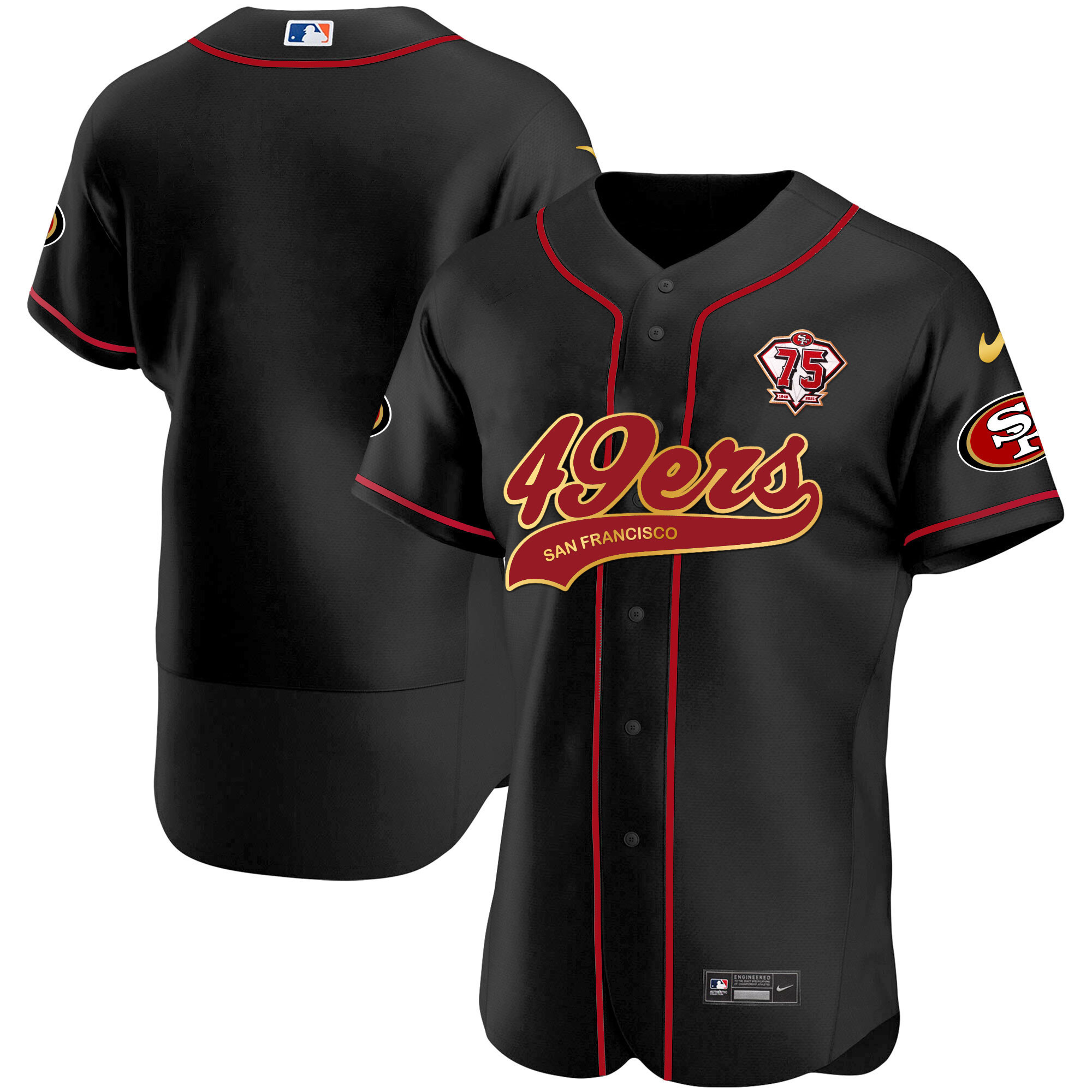 Men's 49ers Cool Base Gold Jersey V2 - All Stitched - Image 10
