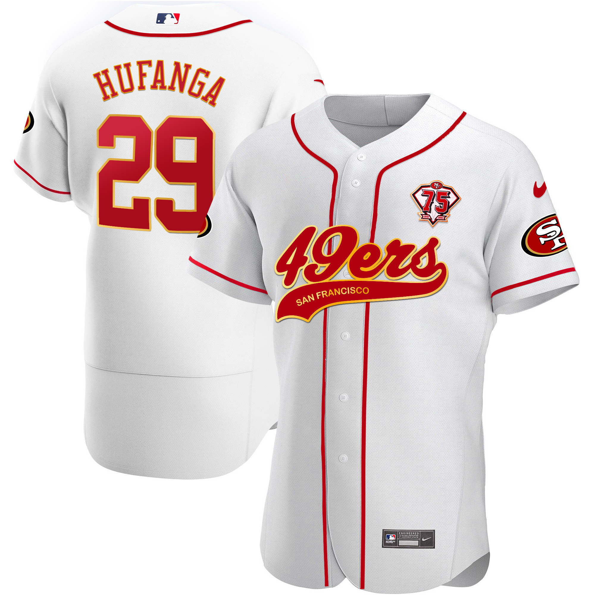 Men's 49ers Cool Base Gold Jersey V2 - All Stitched - Image 39