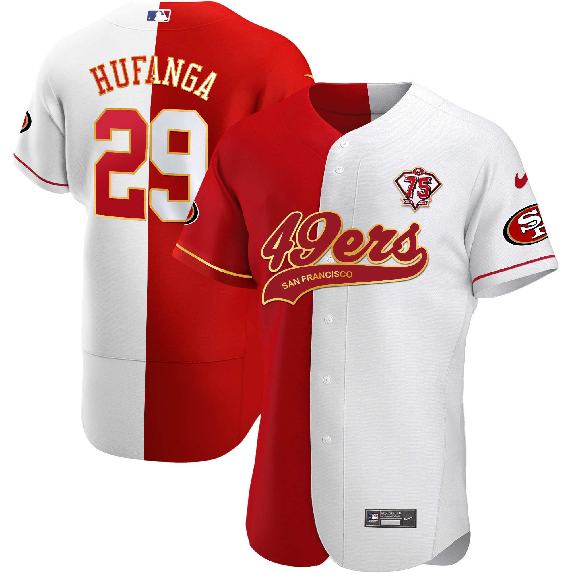 Men's 49ers Cool Base Gold Jersey V2 - All Stitched - Image 59