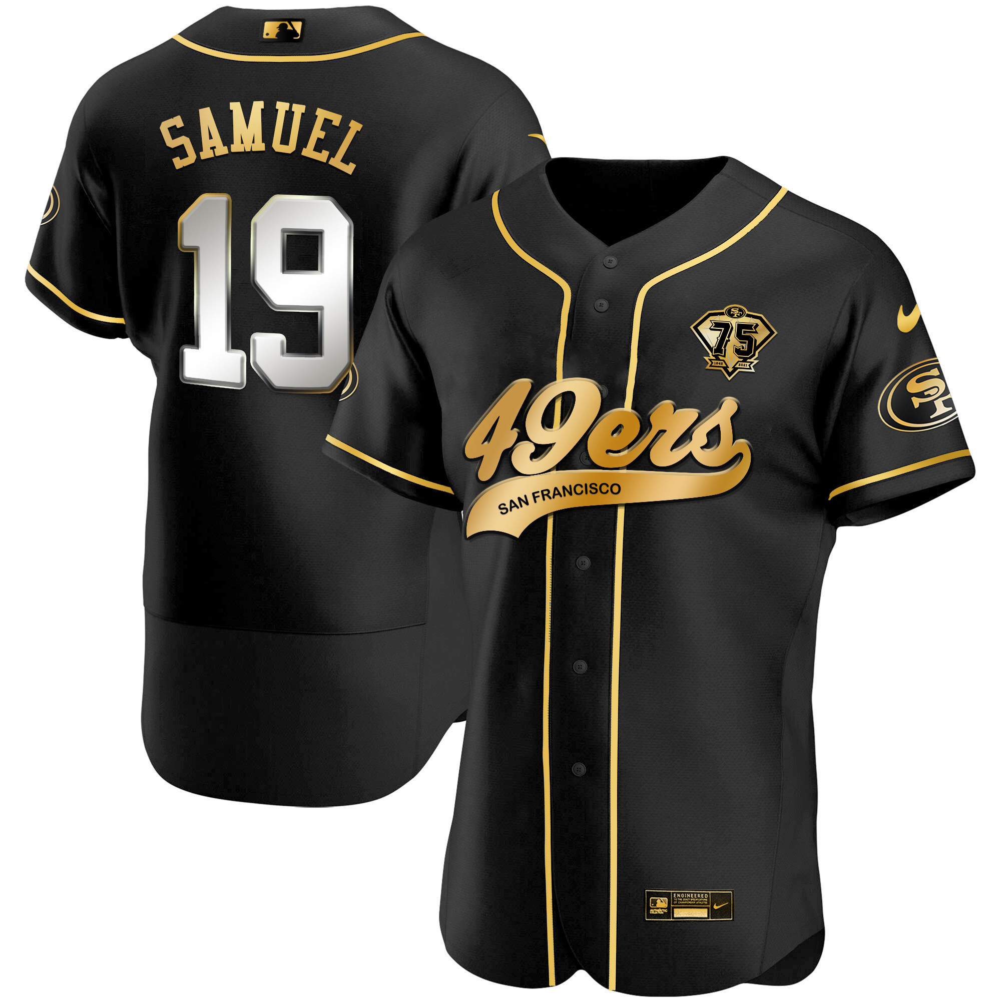 Men's 49ers Cool Base Gold Jersey V2 - All Stitched - Image 62