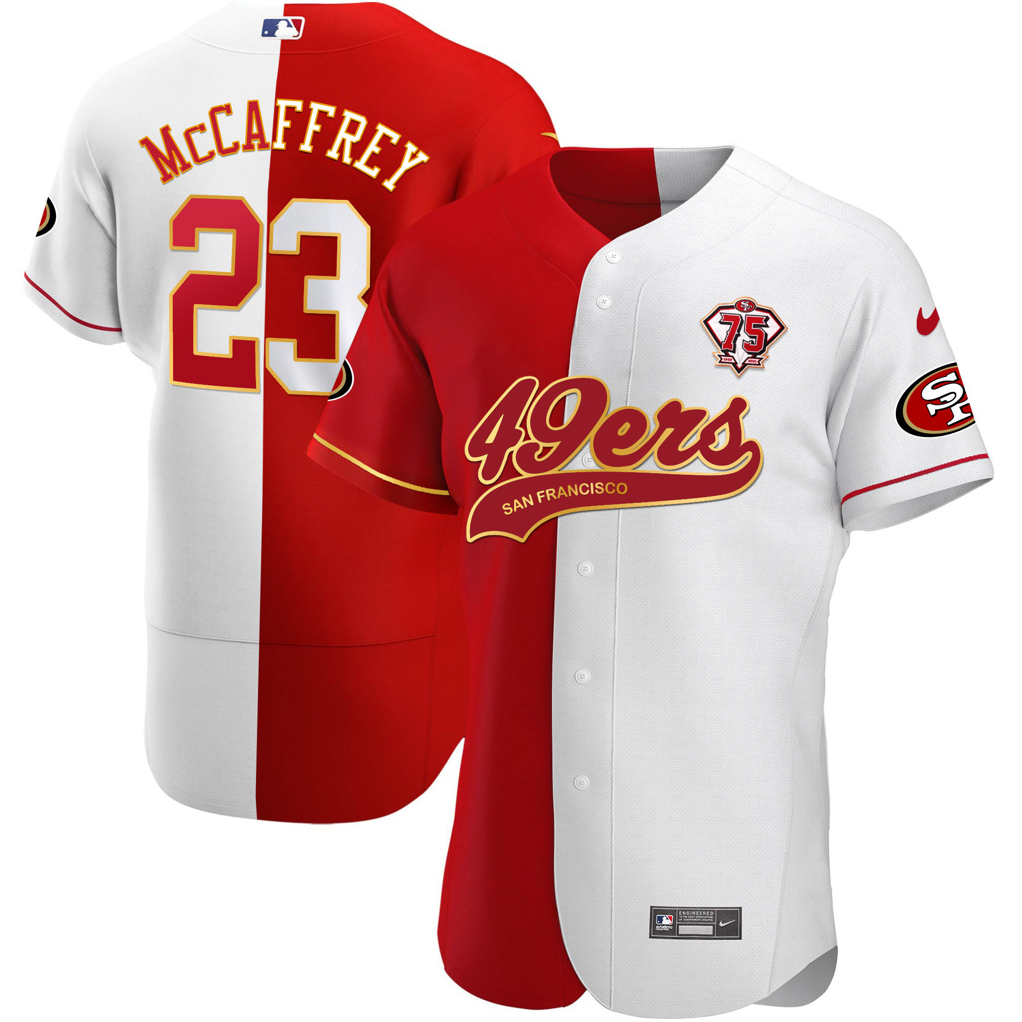 Men's 49ers Cool Base Gold Jersey V2 - All Stitched - Image 51
