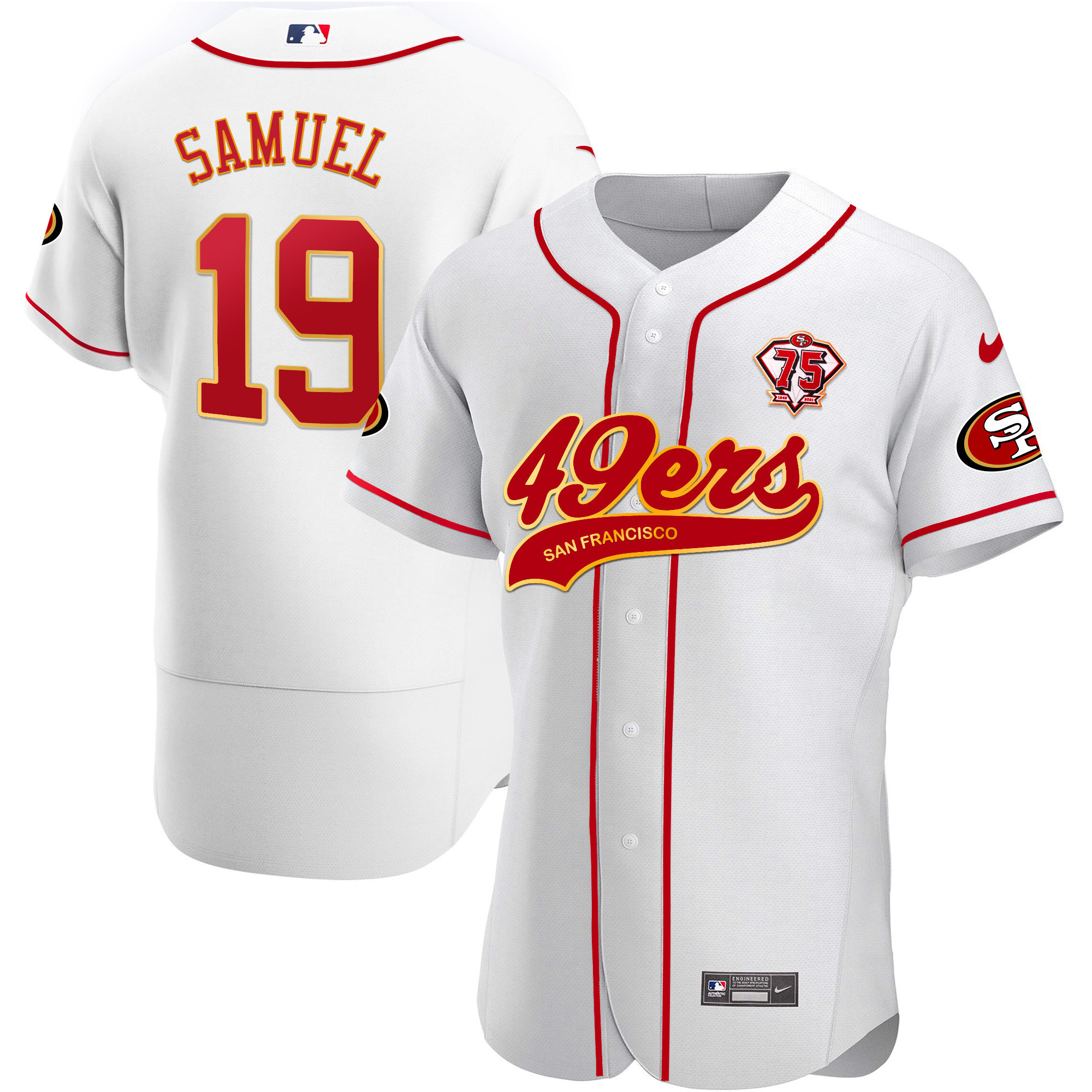 Men's 49ers Cool Base Gold Jersey V2 - All Stitched - Image 32