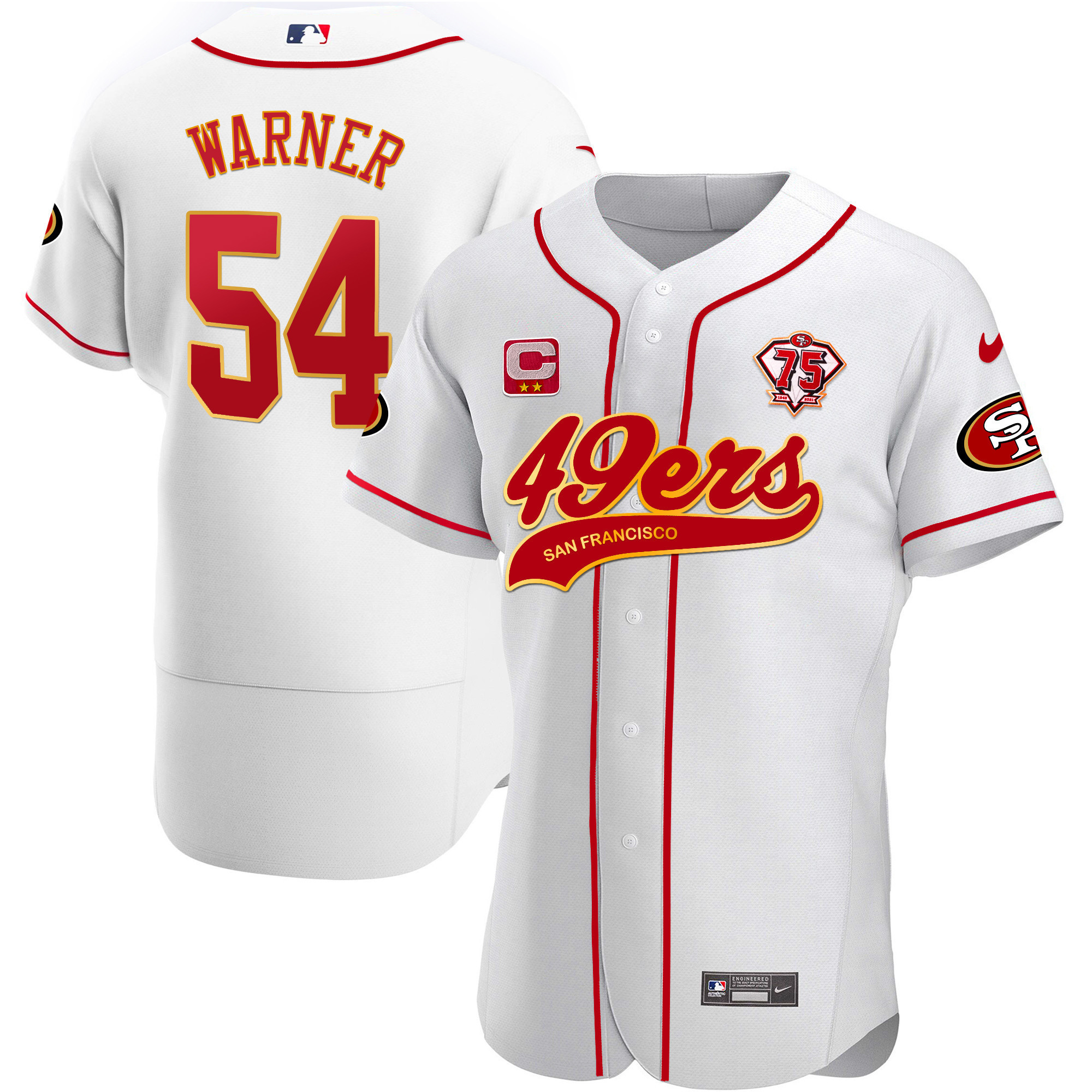 Men's 49ers Cool Base Gold Jersey V2 - All Stitched - Image 35