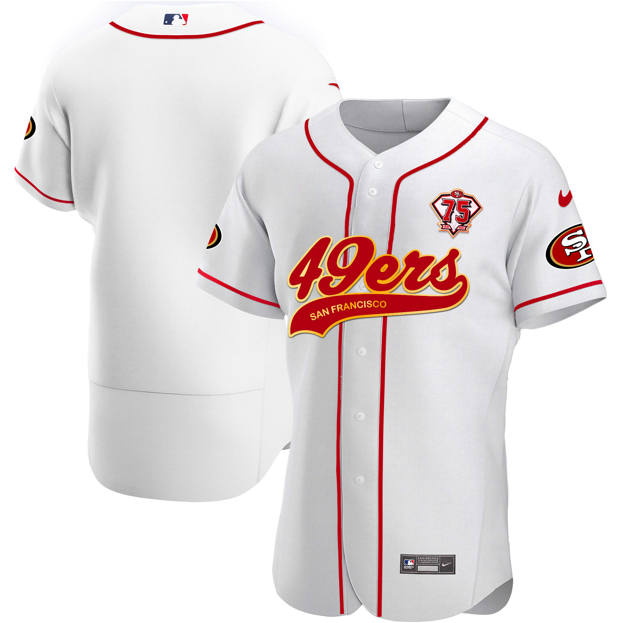 Men's 49ers Cool Base Gold Jersey V2 - All Stitched - Image 40