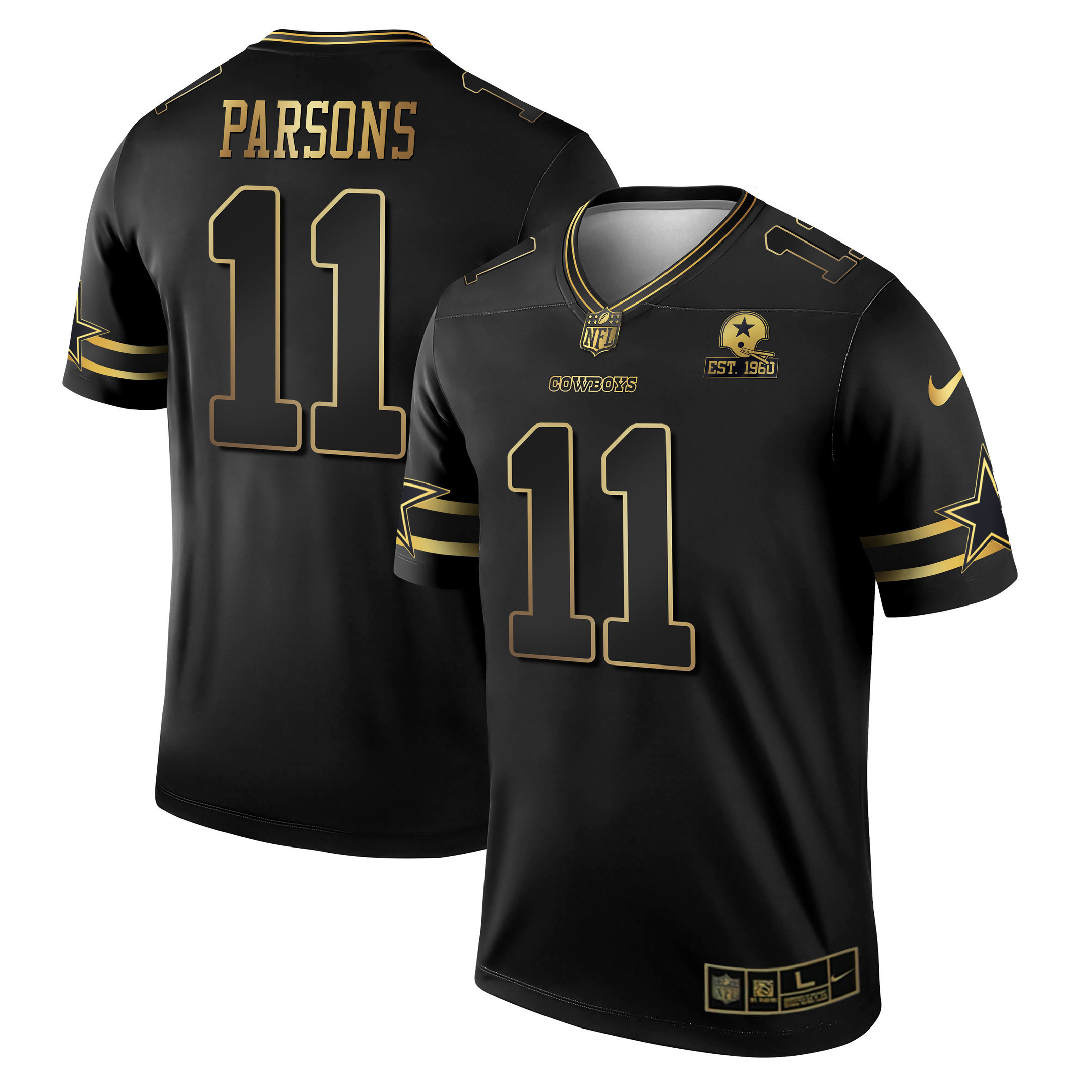 Men's Cowboys Black & White Gold Game Team Est 1960 Patch - All Stitched