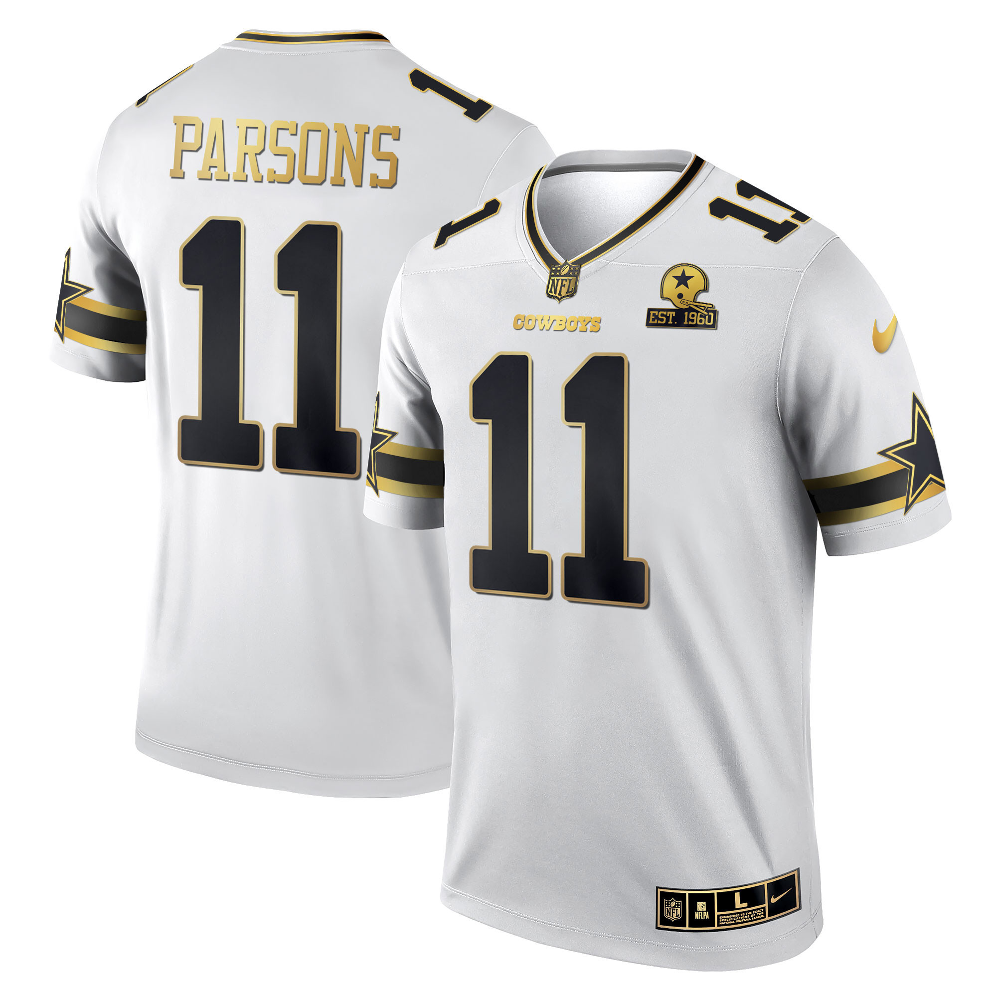 Men's Cowboys Black & White Gold Game Team Est 1960 Patch - All Stitched - Image 8