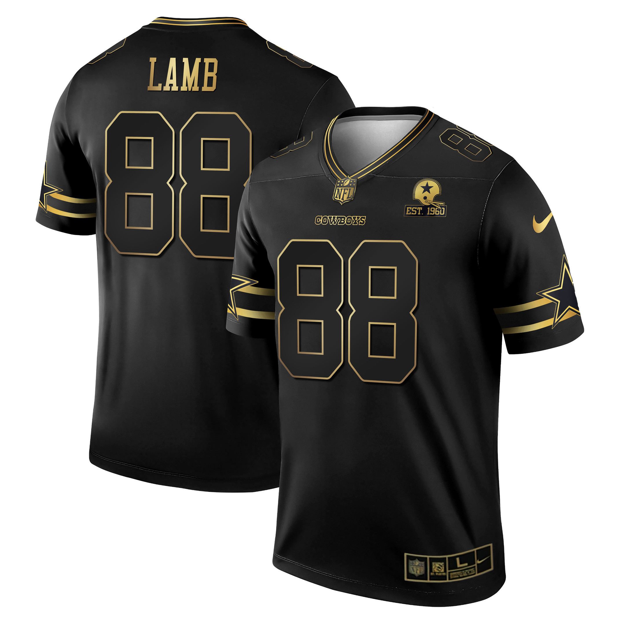 Men's Cowboys Black & White Gold Game Team Est 1960 Patch - All Stitched - Image 5