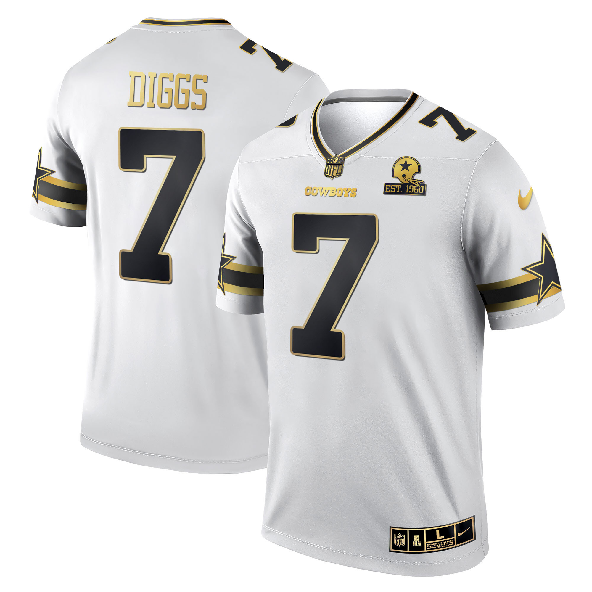 Men's Cowboys Black & White Gold Game Team Est 1960 Patch - All Stitched - Image 14