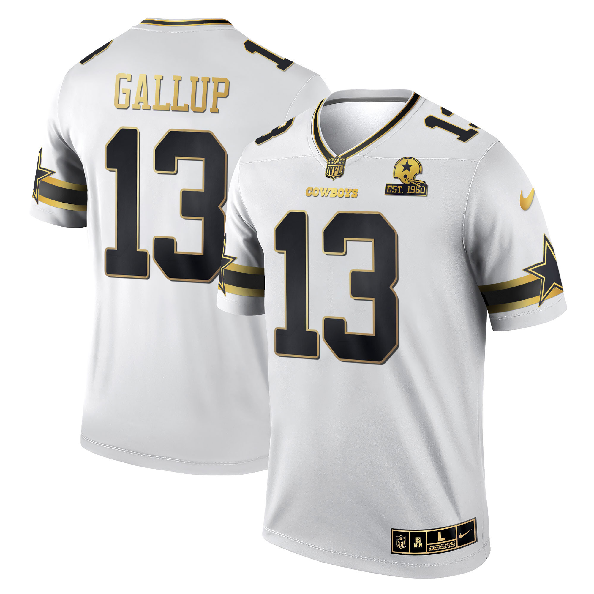 Men's Cowboys Black & White Gold Game Team Est 1960 Patch - All Stitched - Image 10