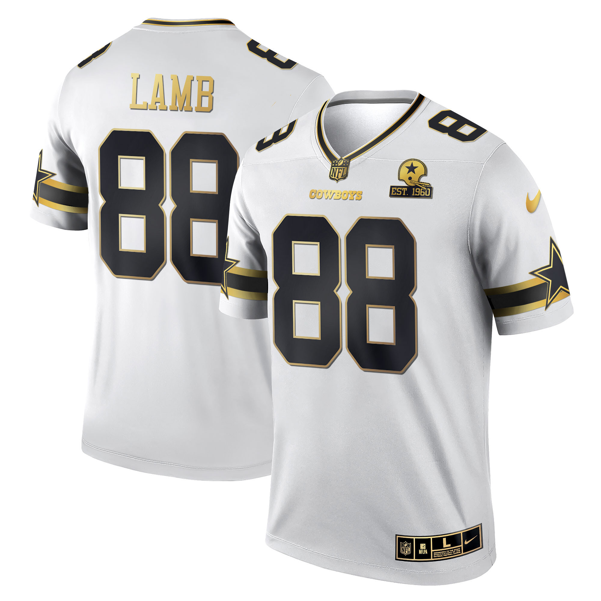 Men's Cowboys Black & White Gold Game Team Est 1960 Patch - All Stitched - Image 12