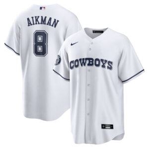 Men's Cowboys Troy Aikman Baseball Jersey - All Stitched