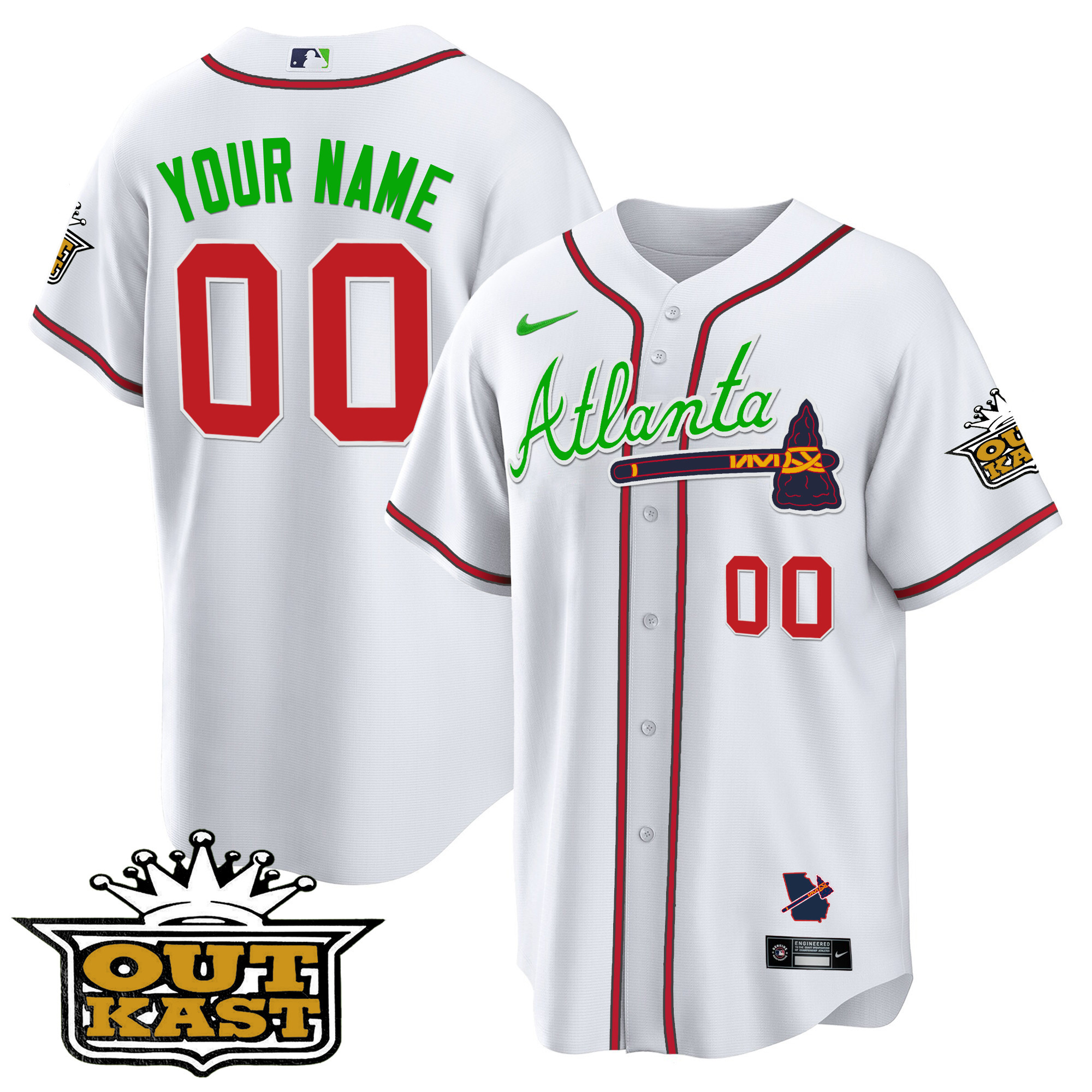 Atlanta Braves Outkast Cool Base Custom Jersey V3 - All Stitched - Image 6