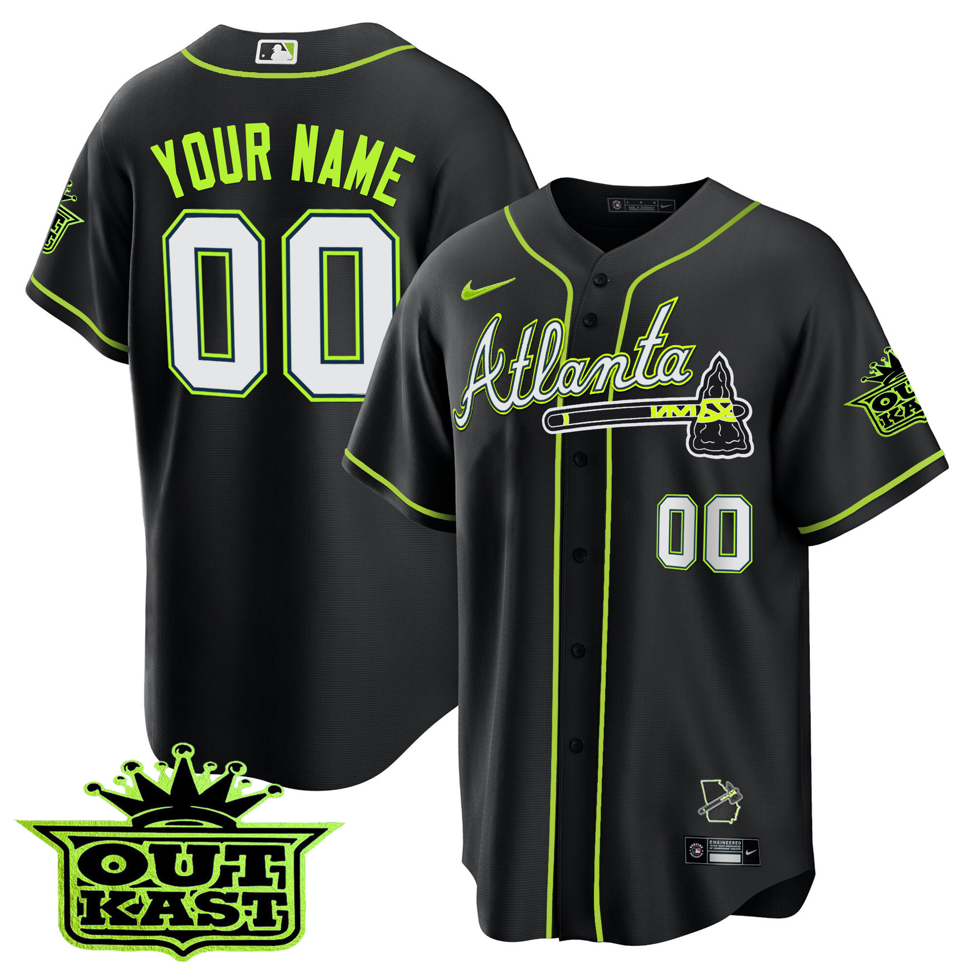 Atlanta Braves Outkast Cool Base Custom Jersey V3 - All Stitched - Image 5