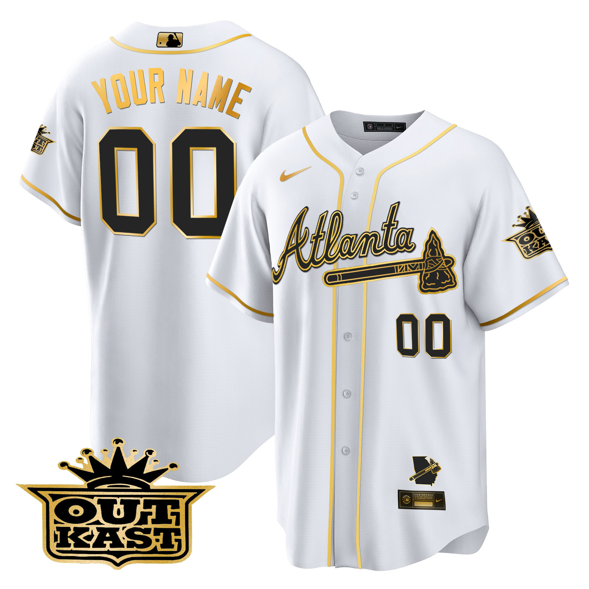 Atlanta Braves Outkast Cool Base Custom Jersey V3 - All Stitched - Image 7