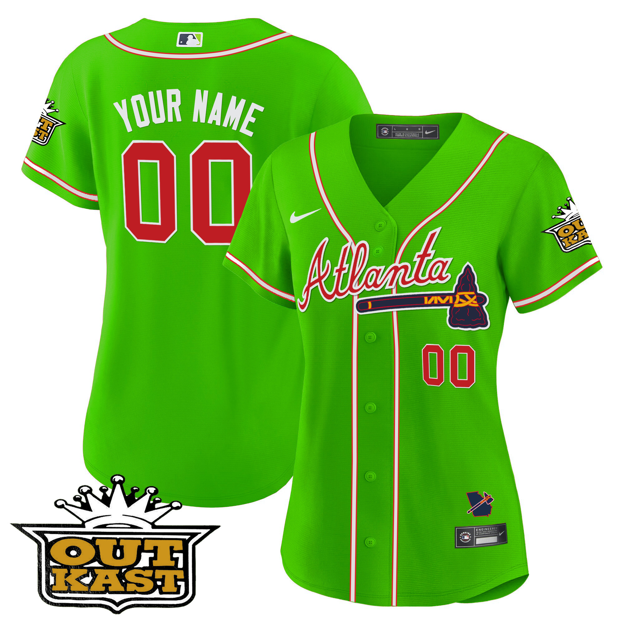 Atlanta Braves Outkast Cool Base Custom Jersey V3 - All Stitched - Image 11