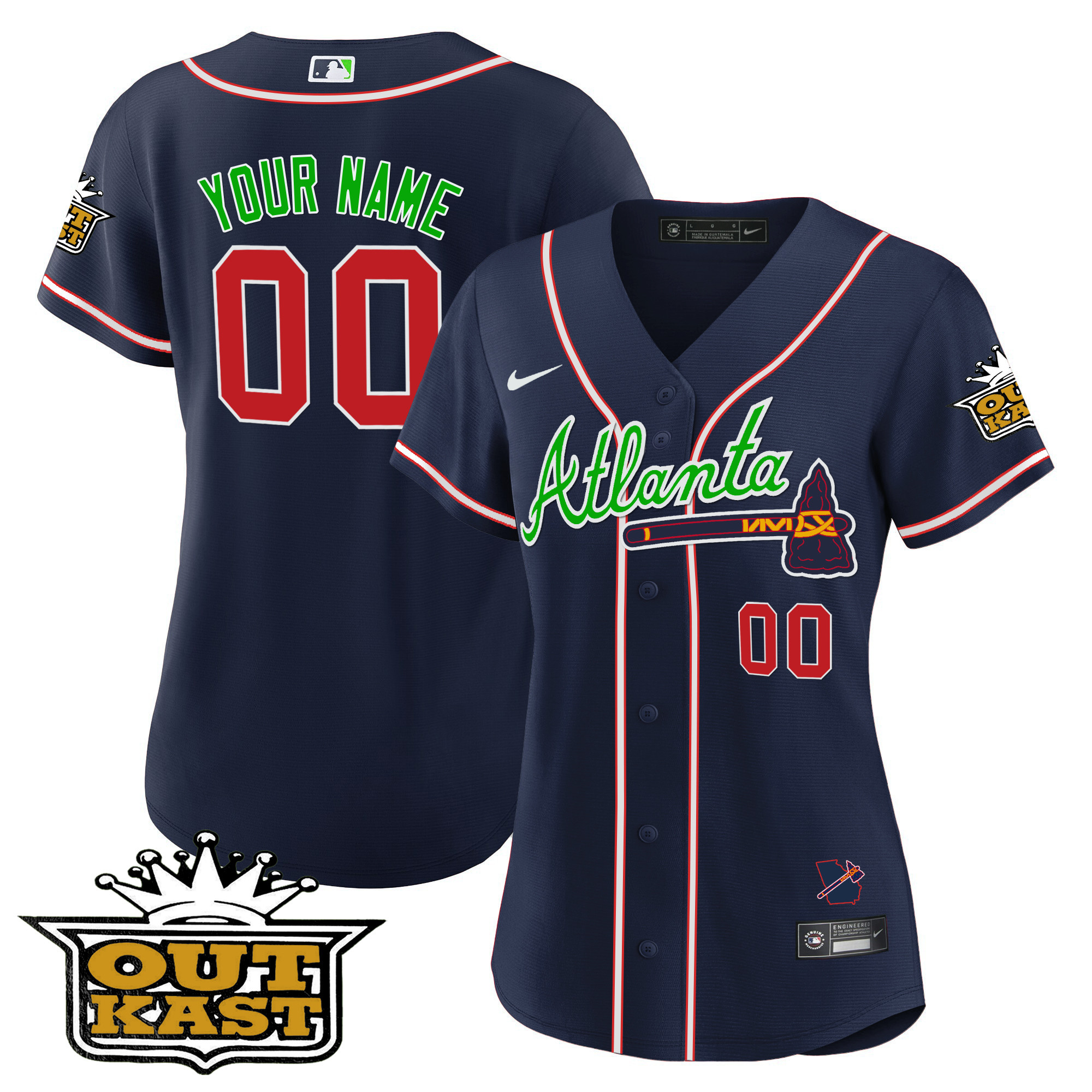 Atlanta Braves Outkast Cool Base Custom Jersey V3 - All Stitched - Image 13