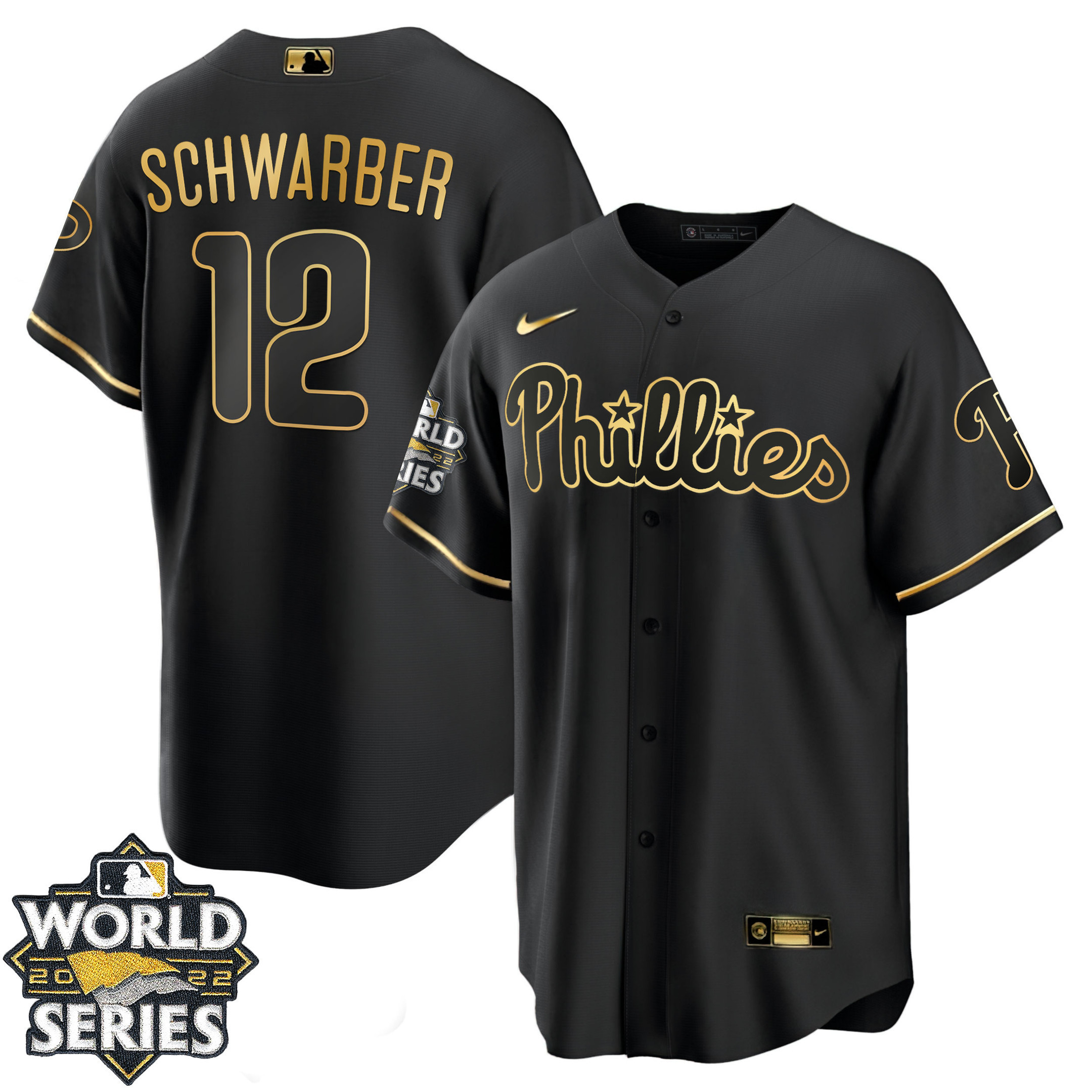 Men's Philadelphia Phillies Gold 2022 World Series Jersey - All Stitched - Image 21