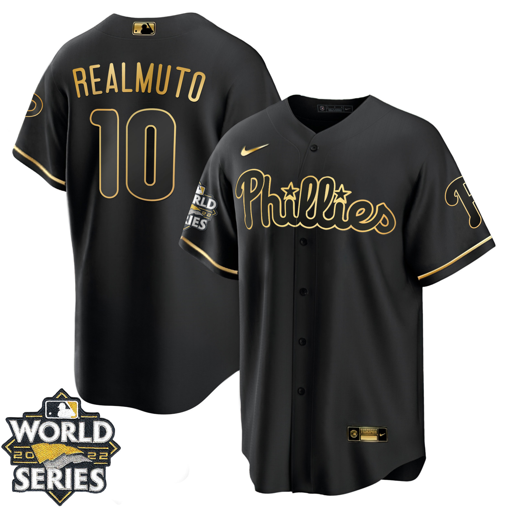 Men's Philadelphia Phillies Gold 2022 World Series Jersey - All Stitched - Image 20