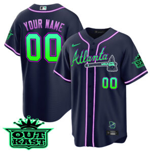 Atlanta Braves Outkast Cool Base Custom Jersey V3 - Galaxy Version - Stitched