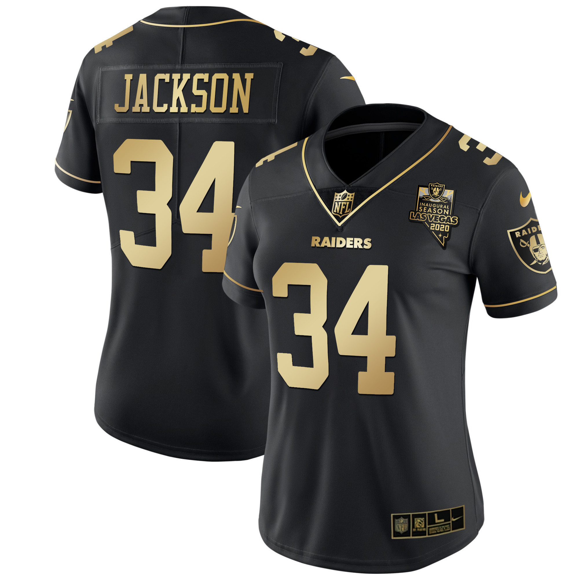 Women's Raiders Vapor Gold Jersey - All Stitched - Image 4