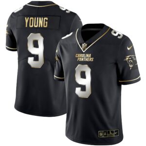 Men's Carolina Panthers Black Gold & White Gold Vapor Limited Jersey - All Stitched