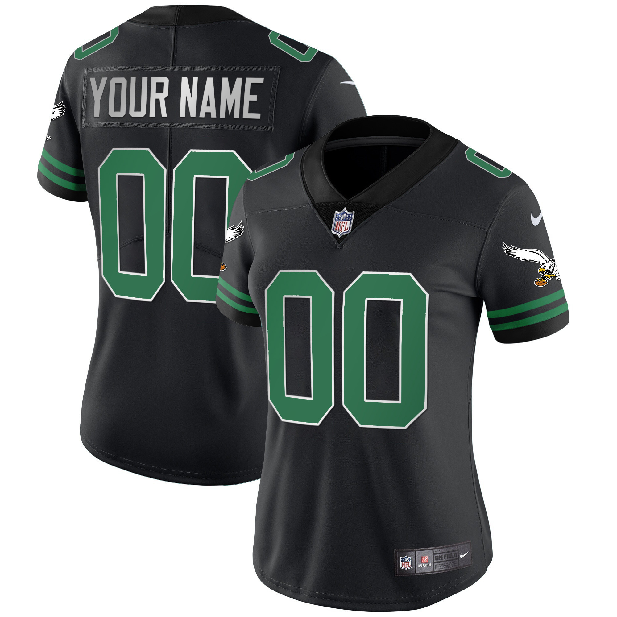 Eagles Gold & Kelly Vapor Custom Jersey V2 - All Stitched - Image 10