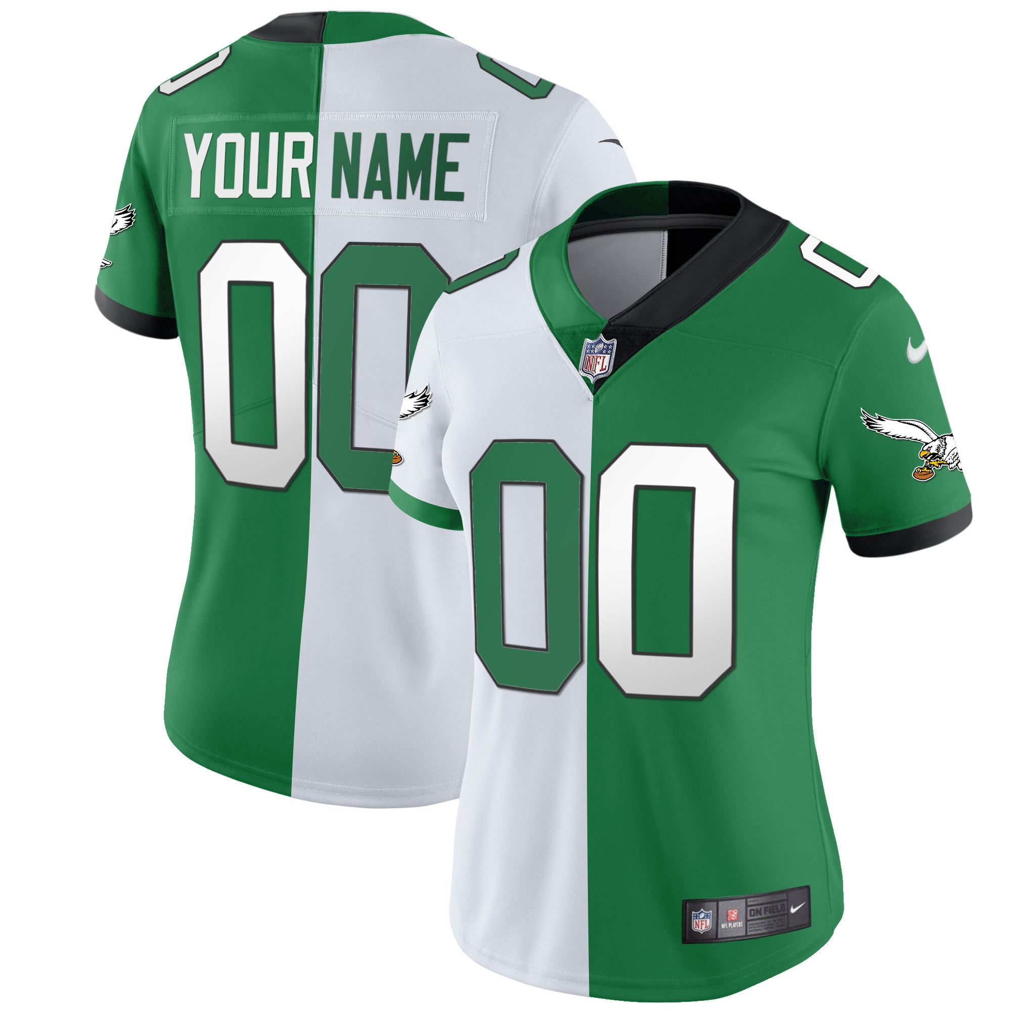 Eagles Gold & Kelly Vapor Custom Jersey V2 - All Stitched - Image 11