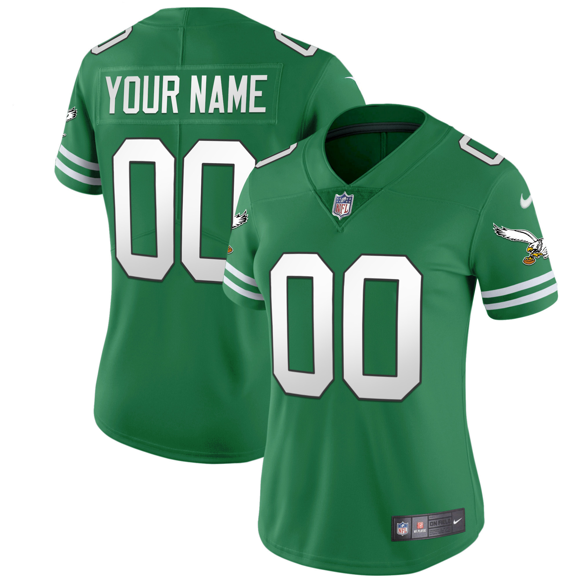 Eagles Gold & Kelly Vapor Custom Jersey V2 - All Stitched - Image 9