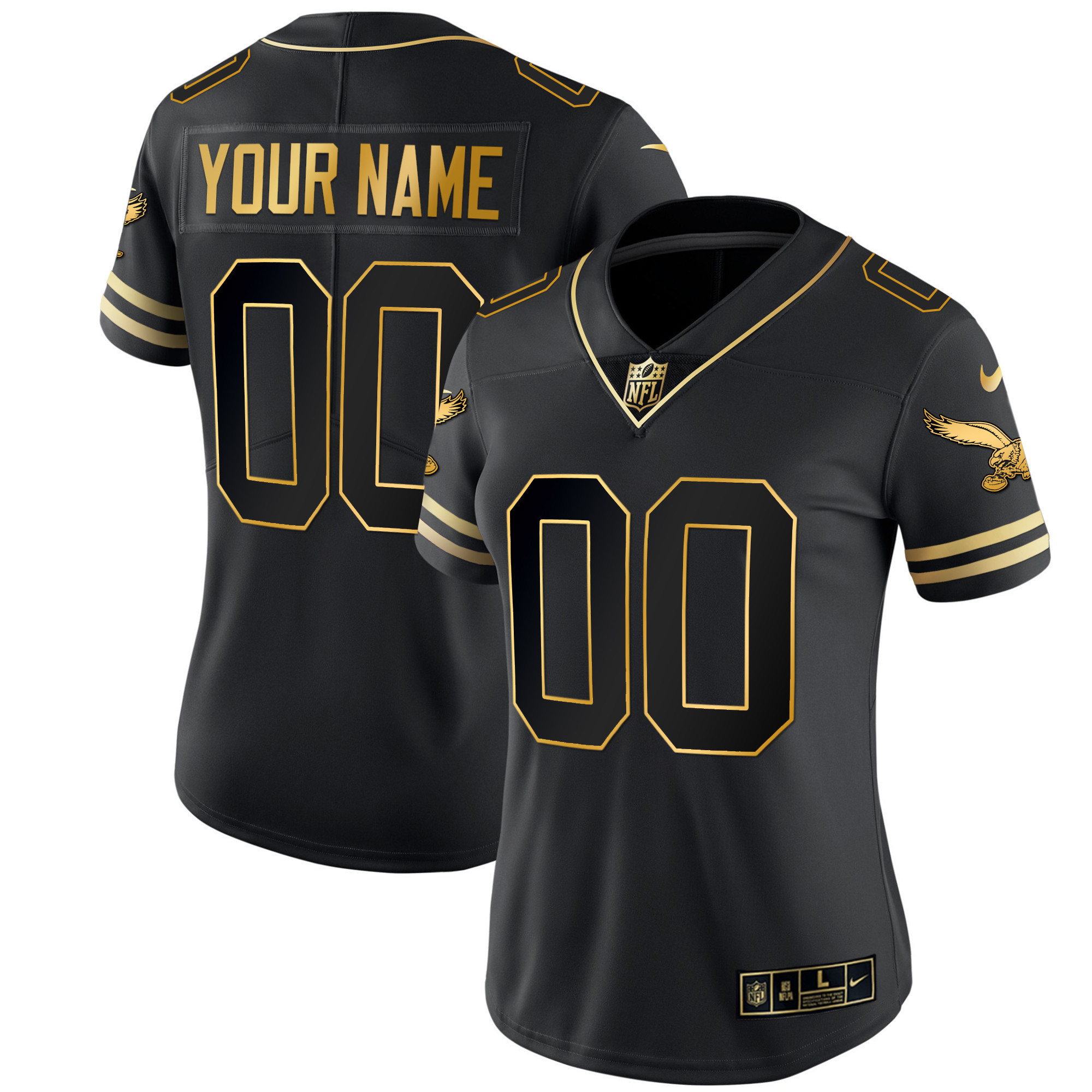 Eagles Gold & Kelly Vapor Custom Jersey V2 - All Stitched - Image 14