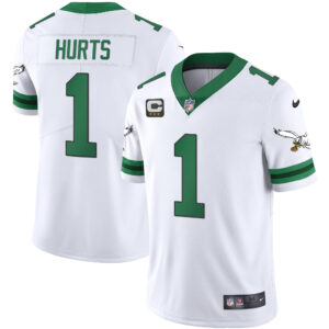 Men's Eagles Gold & Kelly Vapor Throwback Jersey - All Stitched