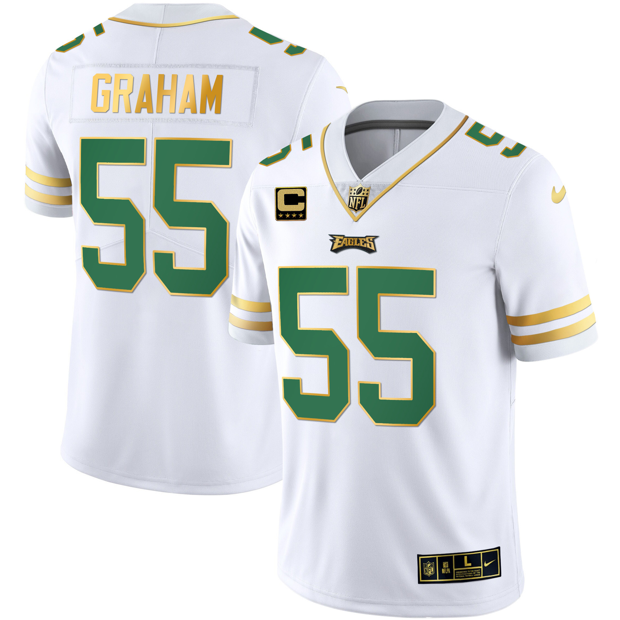 Men's Eagles Gold & Kelly Vapor Jersey V3 - All Stitched - Image 13