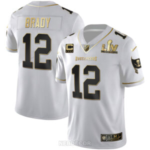 Men's Tampa Bay Buccaneers Super Bowl LIV White Gold & Black Gold Jersey - All Stitched