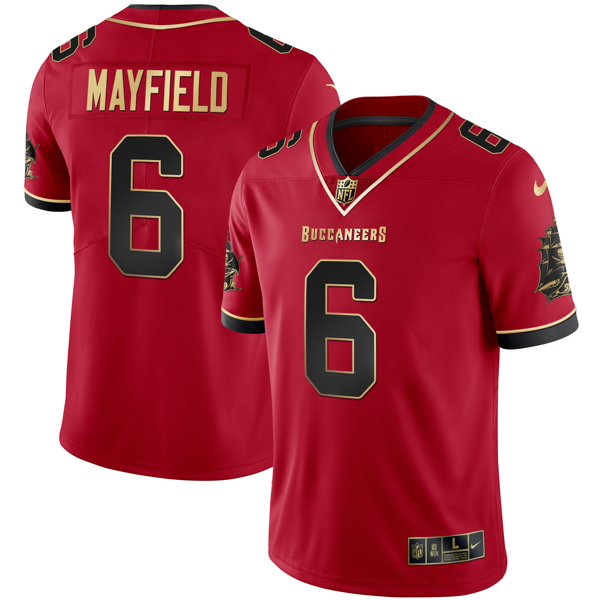 Men's Buccaneers Gold Vapor Jersey - All Stitched - Image 8