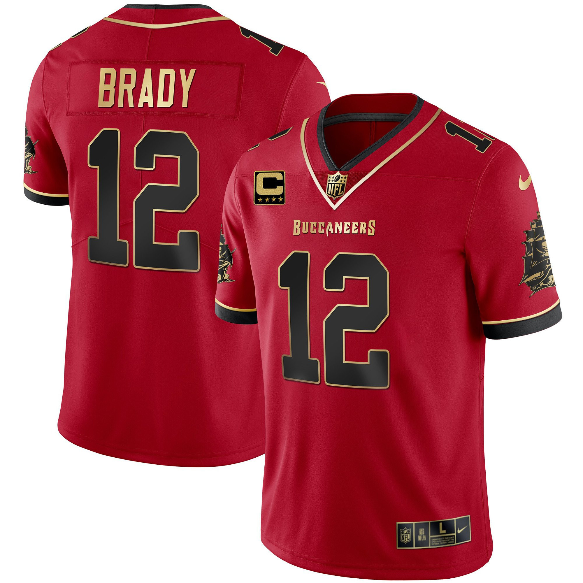 Men's Buccaneers Gold Vapor Jersey - All Stitched - Image 7