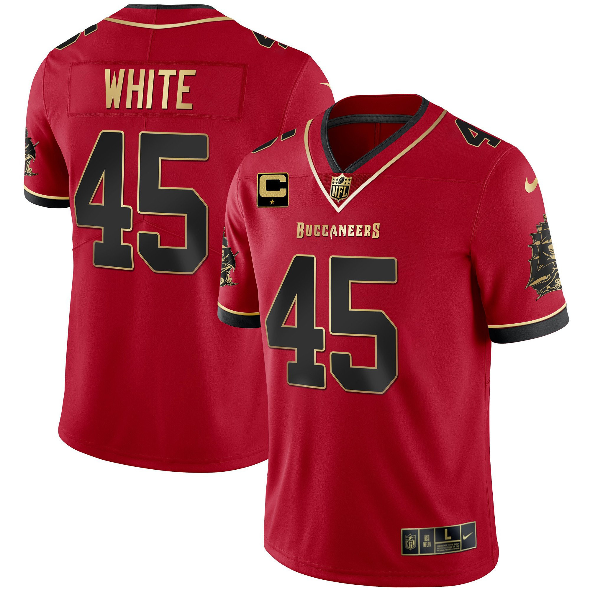 Men's Buccaneers Gold Vapor Jersey - All Stitched - Image 11