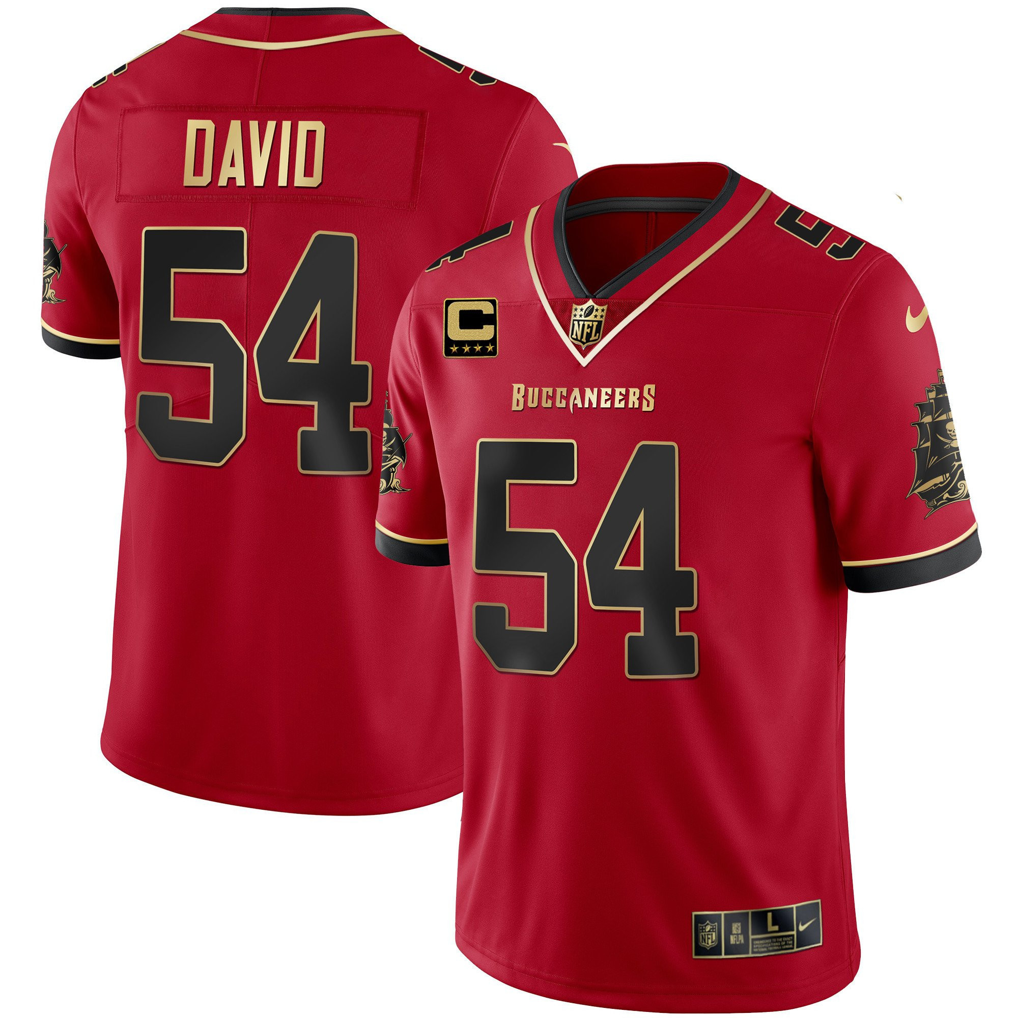 Men's Buccaneers Gold Vapor Jersey - All Stitched - Image 10