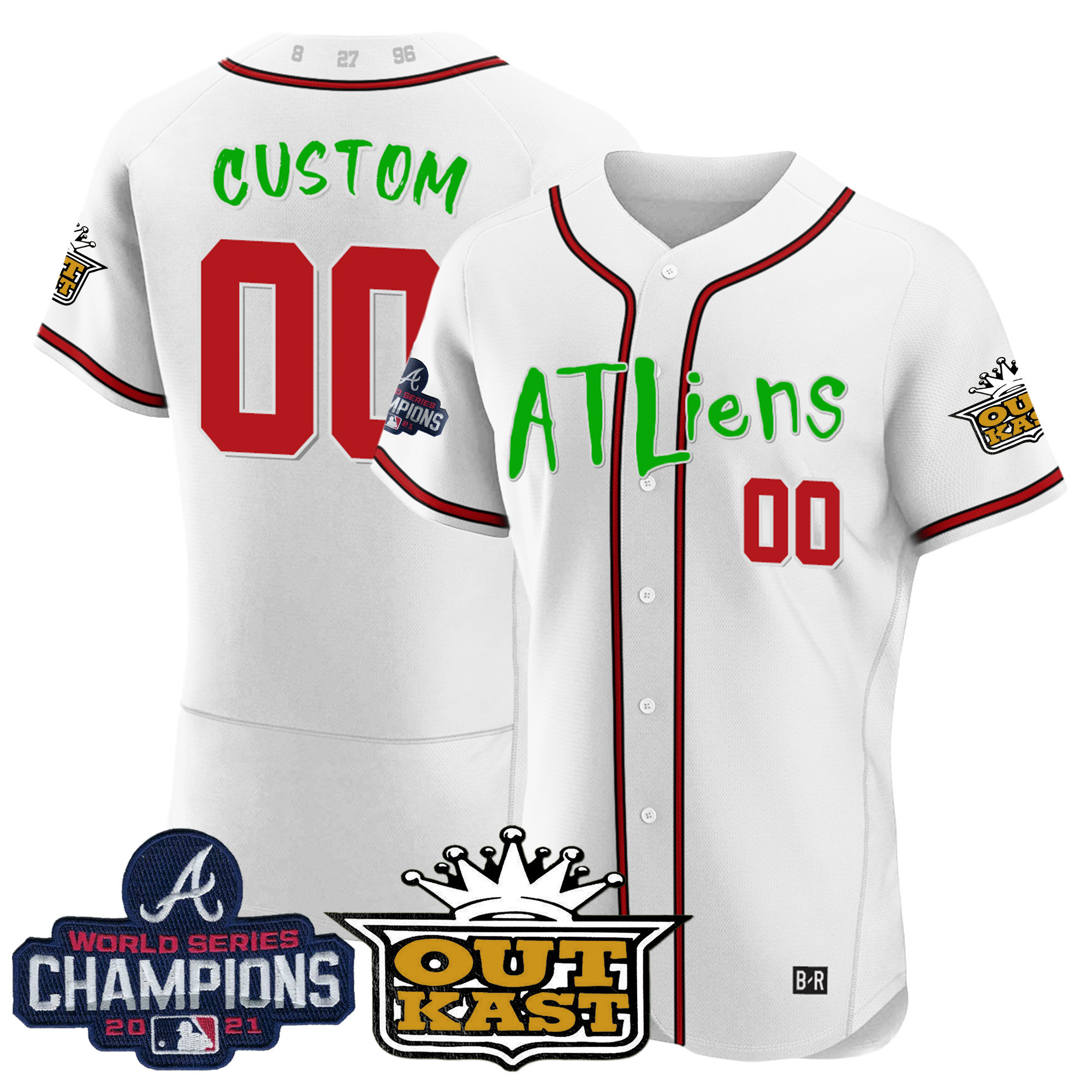 Atlanta Braves Atliens Champions Flex Base Custom Jersey - All Stitched - Image 3